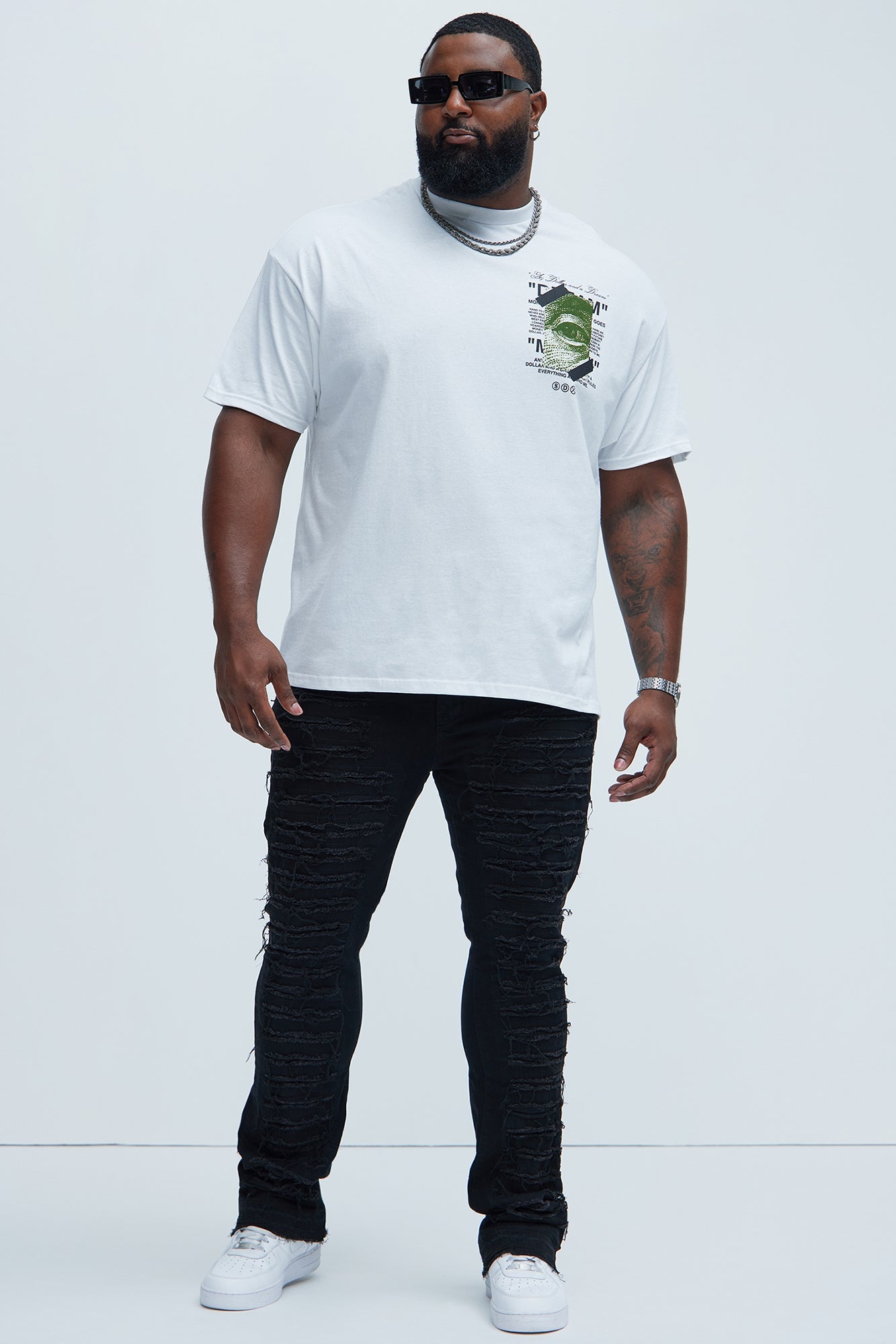 A Dollar And A Dream Short Sleeve Tee - White Fashion Nova
