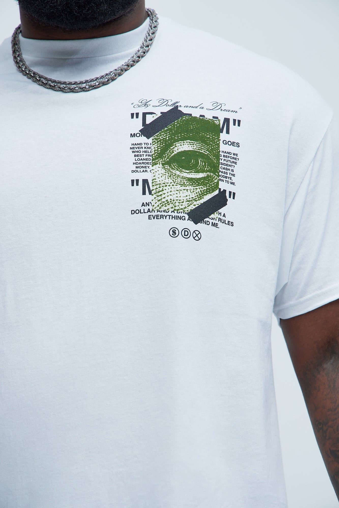 A Dollar And A Dream Short Sleeve Tee - White Fashion Nova