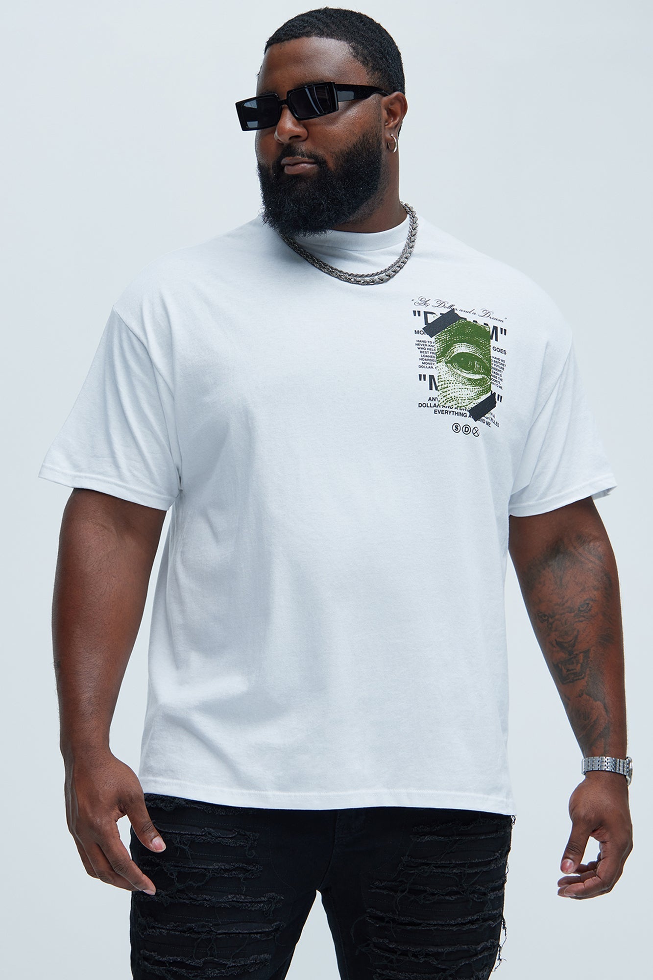 A Dollar And A Dream Short Sleeve Tee - White Fashion Nova