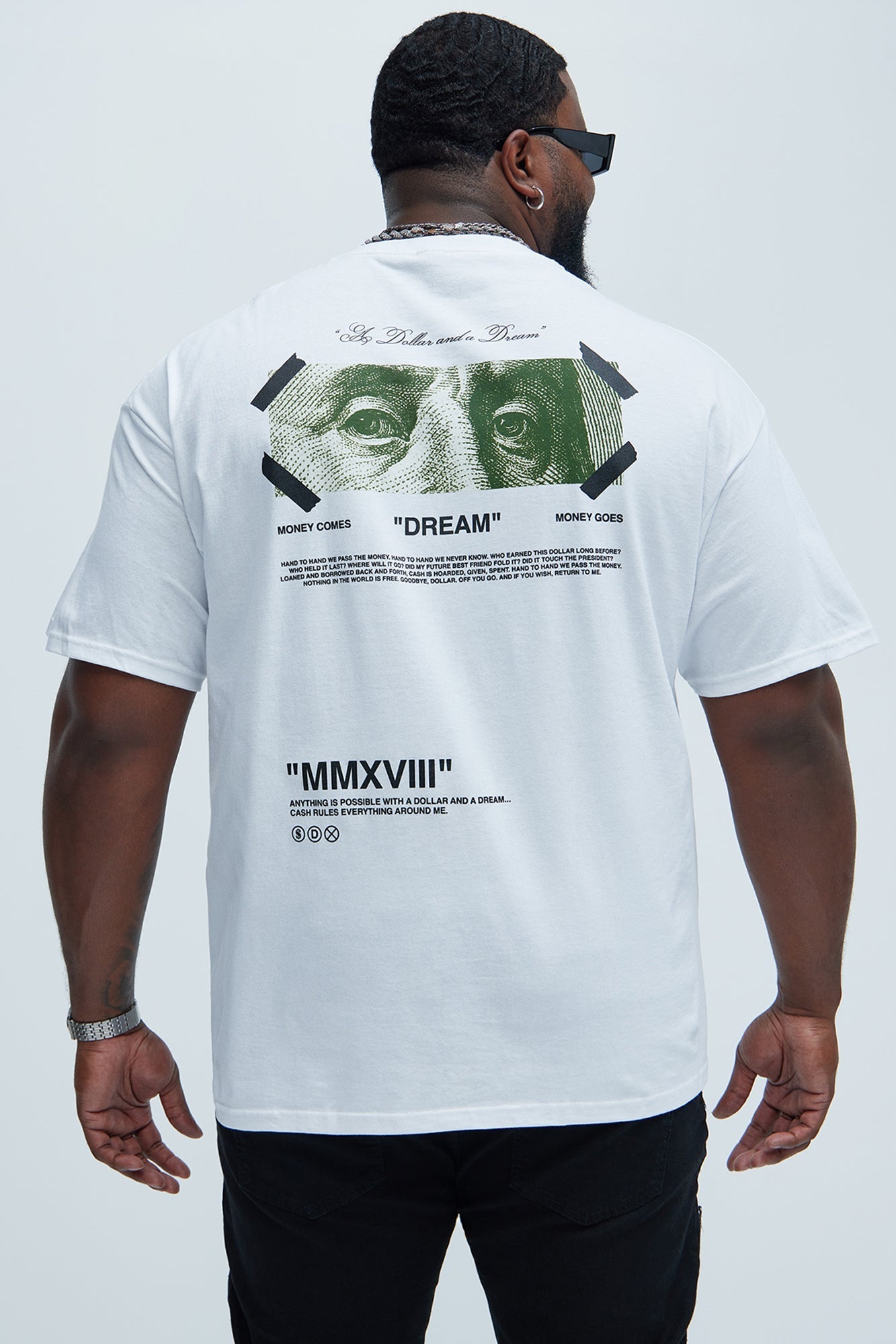 A Dollar And A Dream Short Sleeve Tee - White Fashion Nova