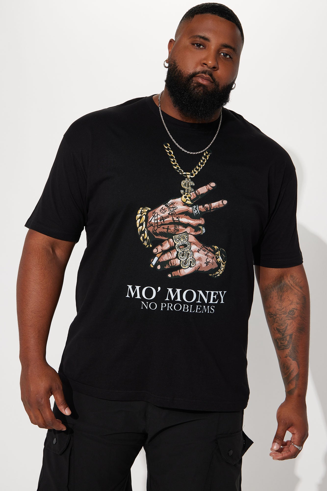 Mo' Money Short Sleeve Tee - Black Fashion Nova