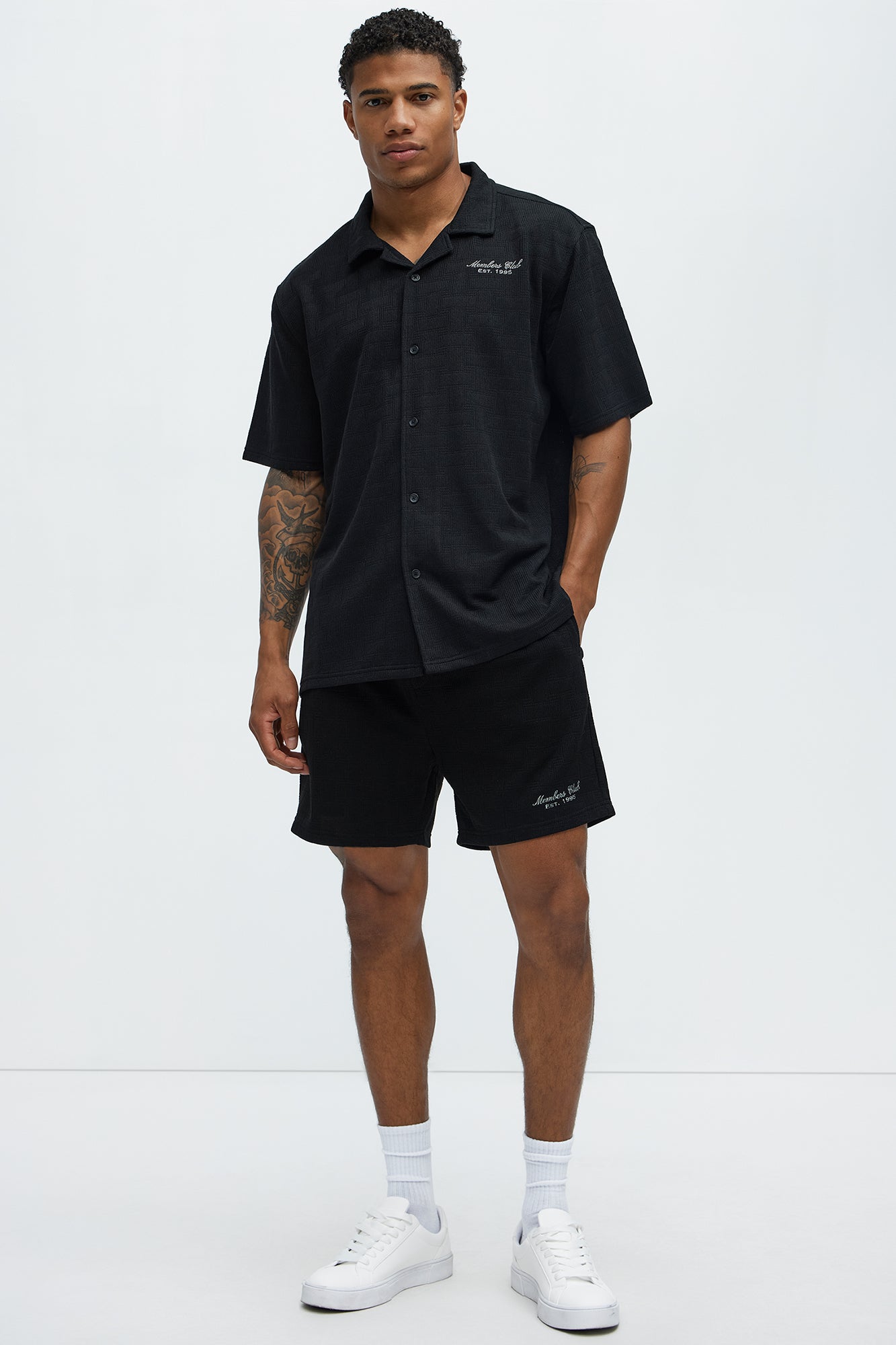 Vintage Short Sleeve Button Up Shirt - Black Fashion Nova