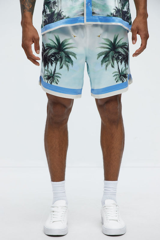 Cockatiel And Palm Resort Shorts - Multi Color Fashion Nova