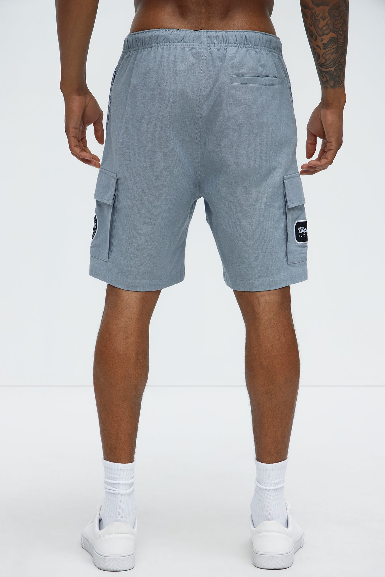 Bedstuy Patch Relaxed Shorts - Light Blue Fashion Nova