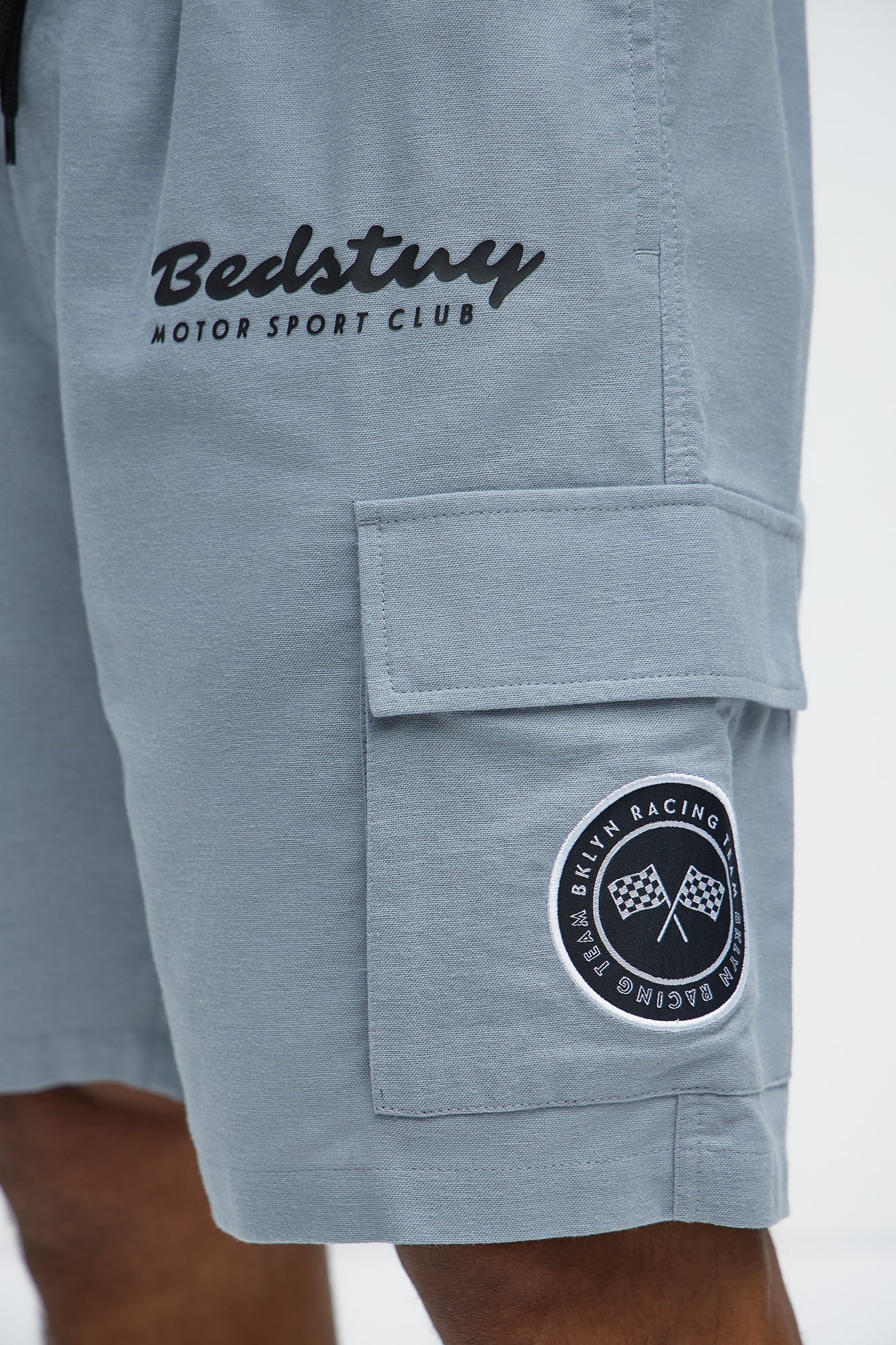 Bedstuy Patch Relaxed Shorts - Light Blue Fashion Nova
