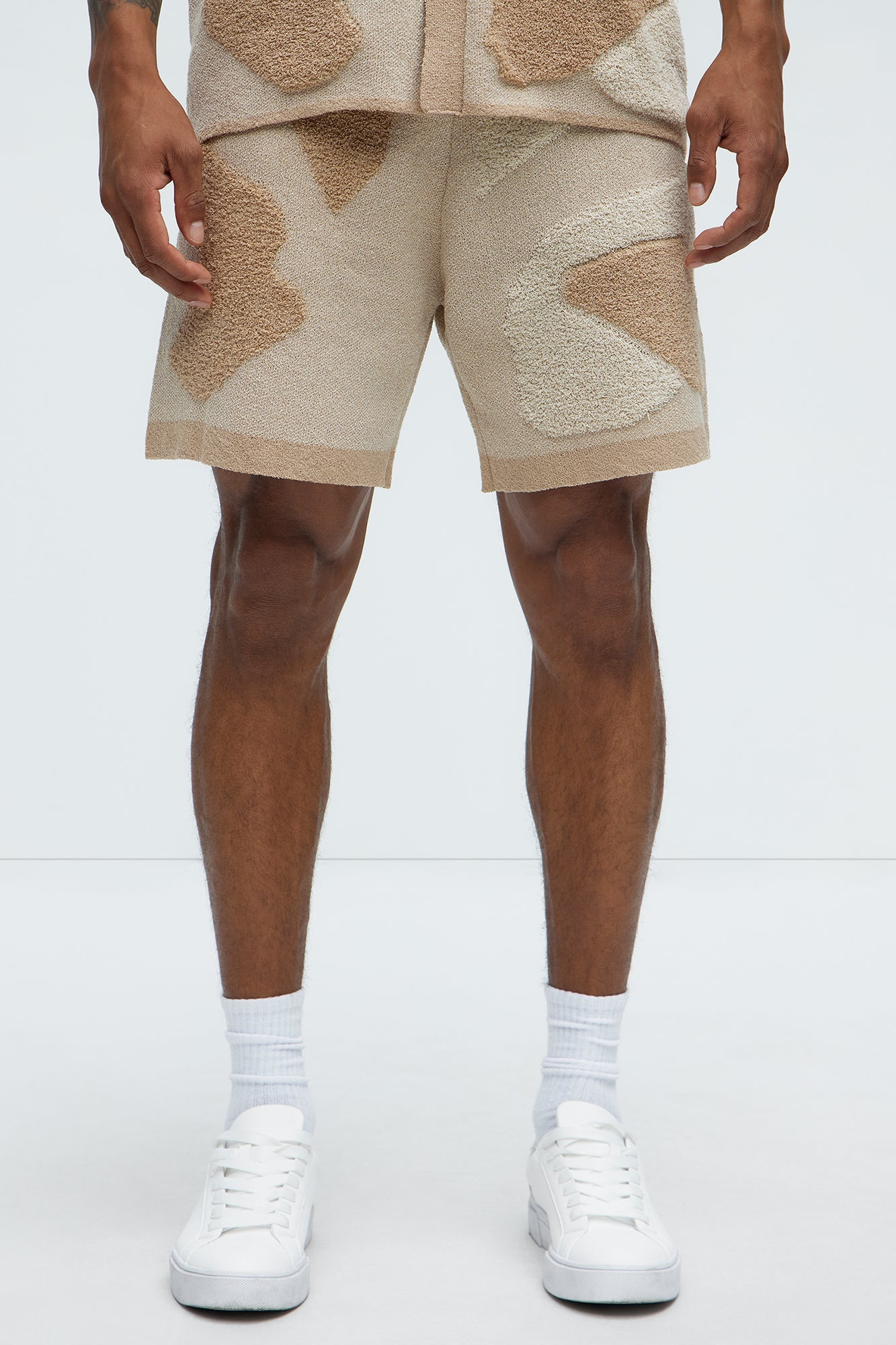 Auron Knitted Shorts - Off White Fashion Nova