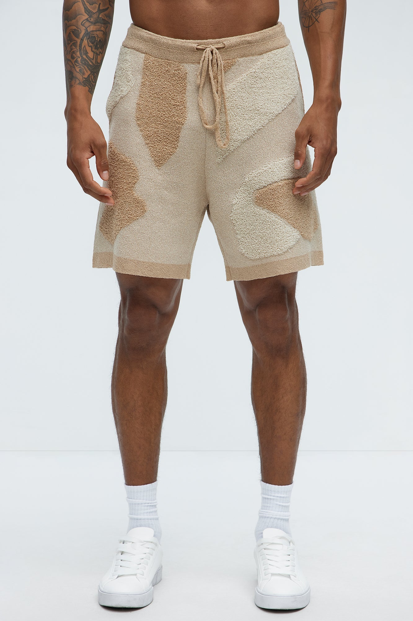 Auron Knitted Shorts - Off White Fashion Nova
