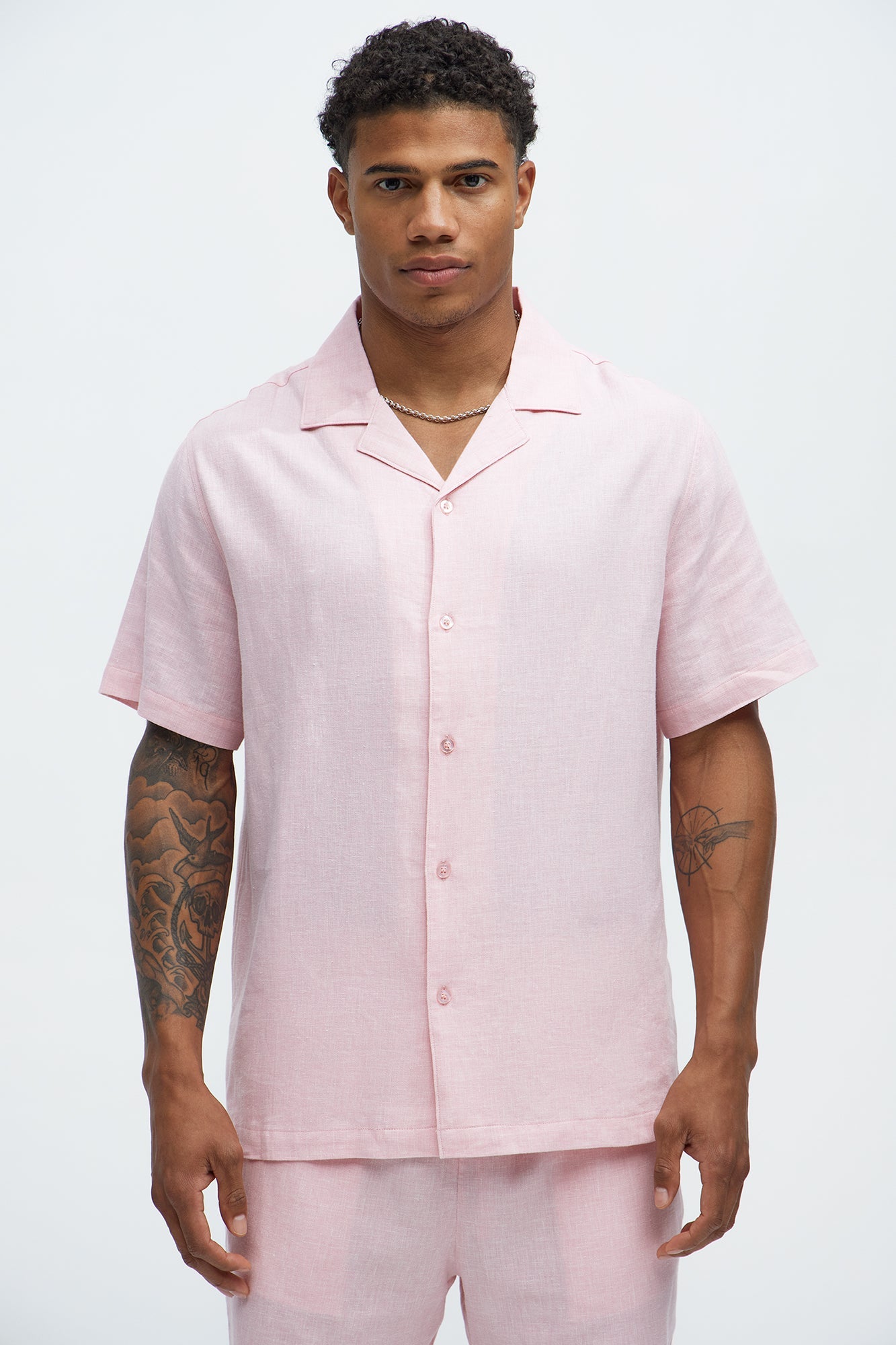 Bahamas Linen Shirt - Pink Fashion Nova