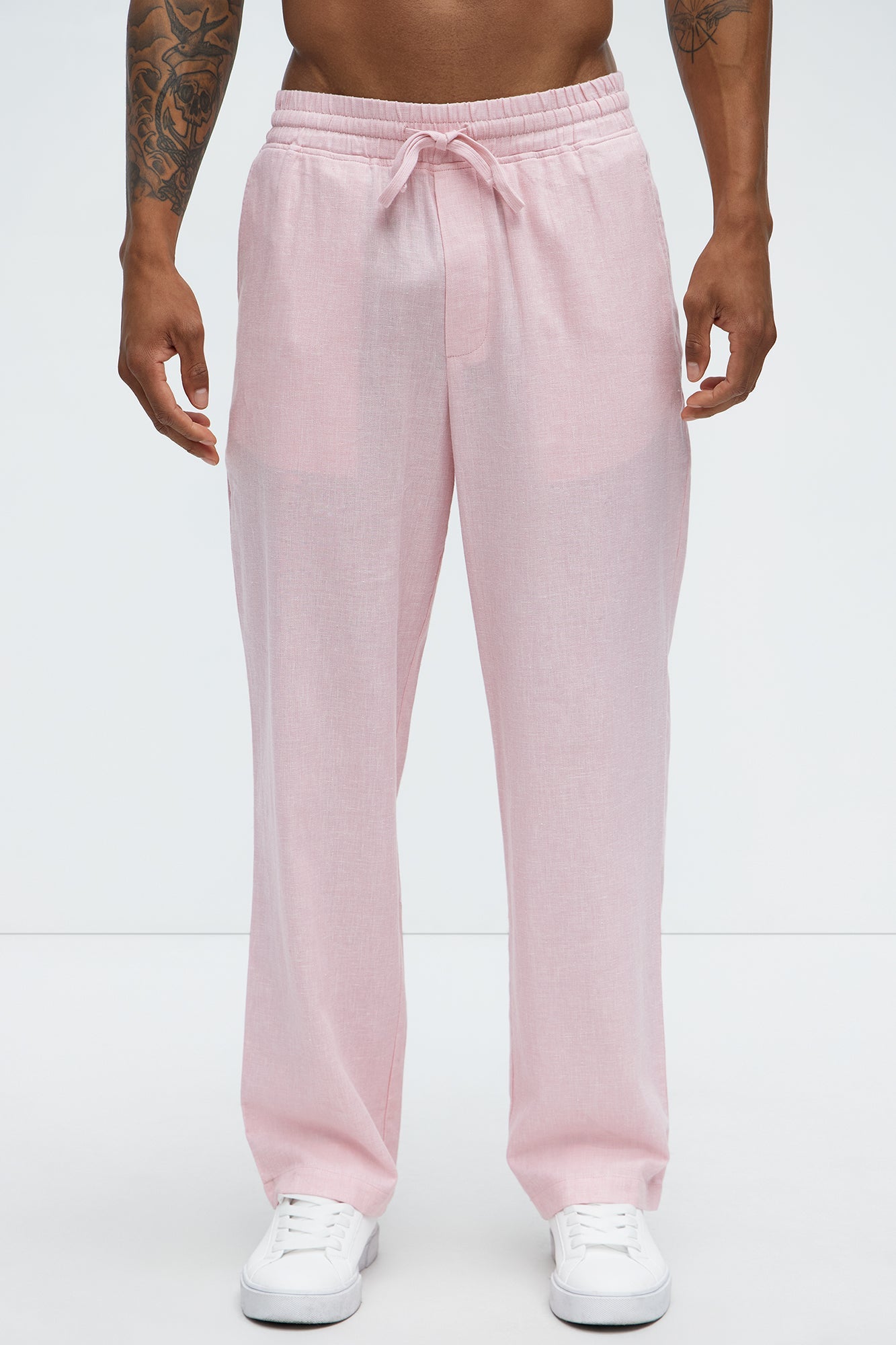 Bahamas Straight Linen Pants - Pink Fashion Nova