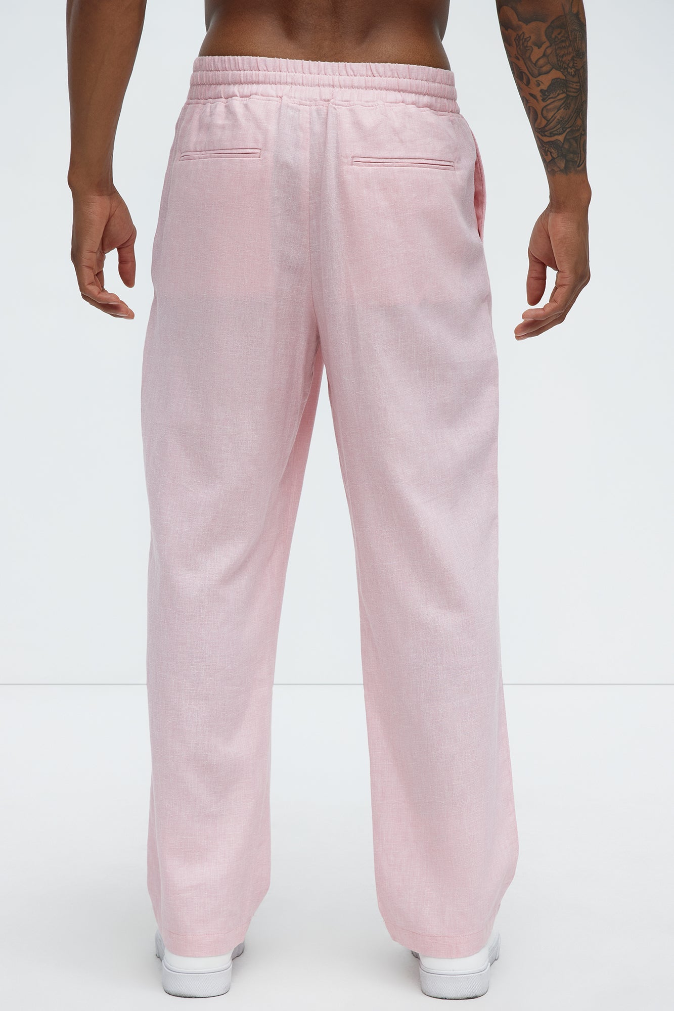Bahamas Straight Linen Pants - Pink Fashion Nova