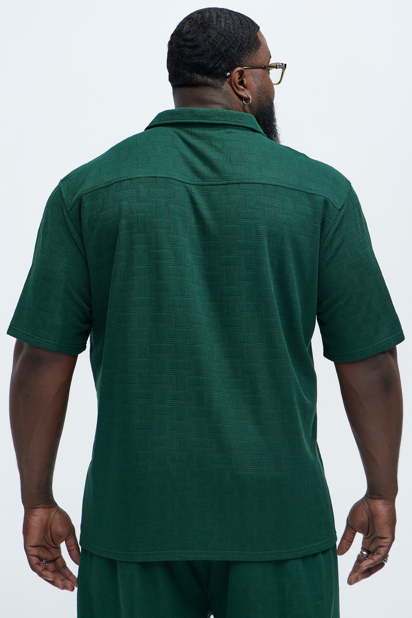Vintage Short Sleeve Button Up Shirt - Hunter Green Fashion Nova