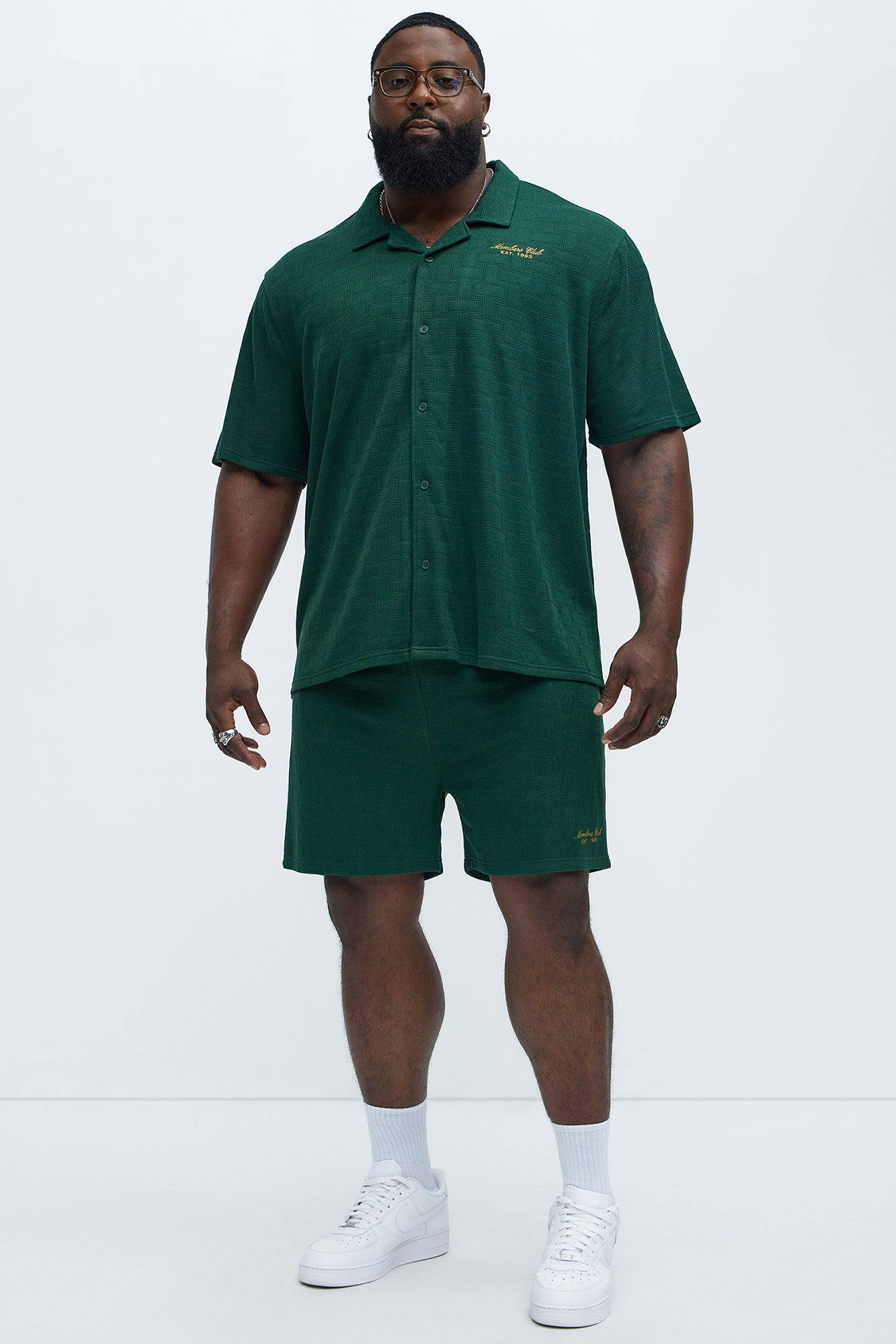 Vintage Short Sleeve Button Up Shirt - Hunter Green Fashion Nova