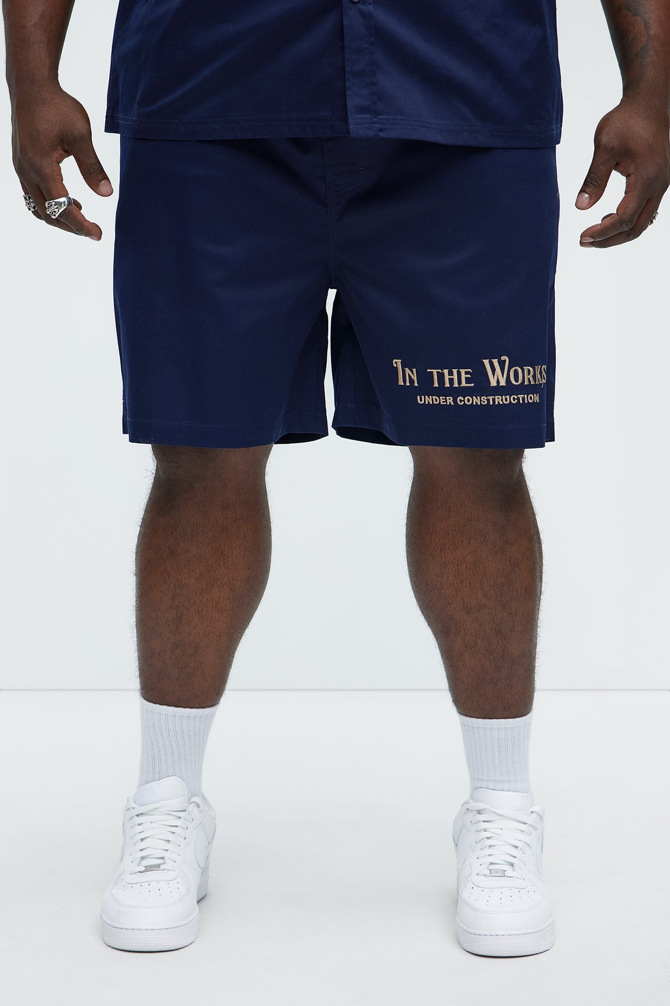 In The Works Relaxed Shorts - Navy Fashion Nova