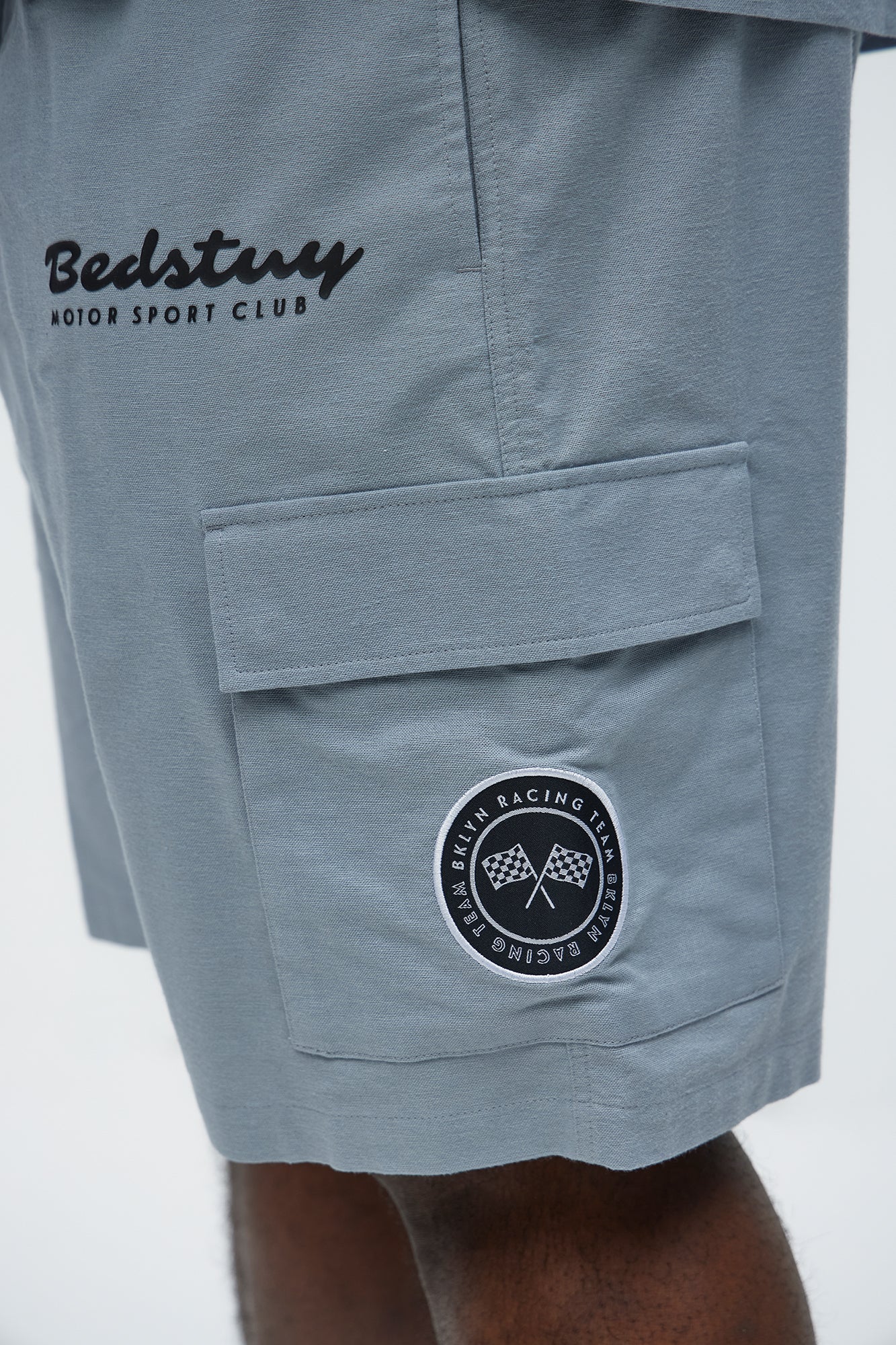 Bedstuy Patch Relaxed Shorts - Light Blue Fashion Nova