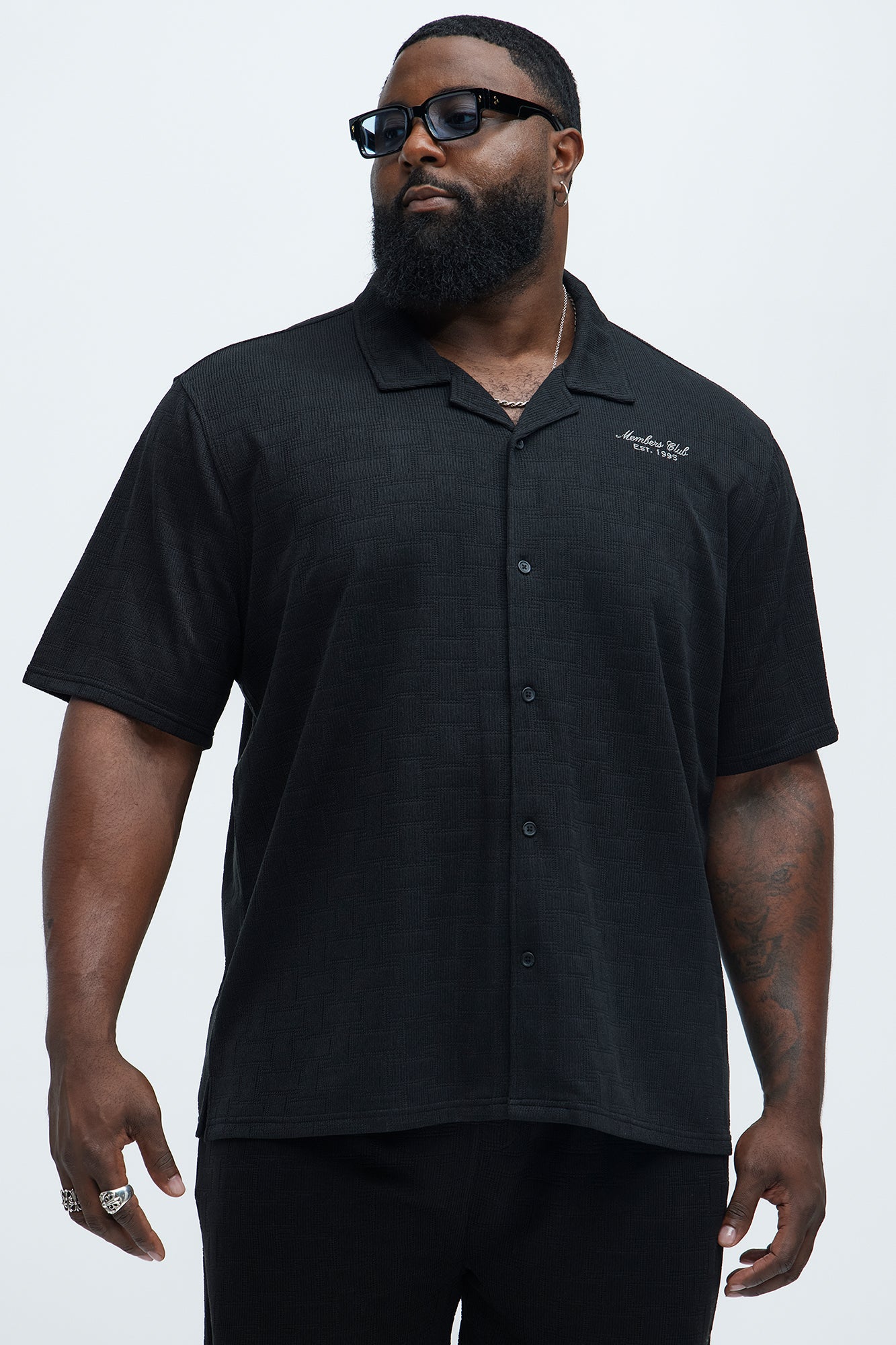 Vintage Short Sleeve Button Up Shirt - Black Fashion Nova