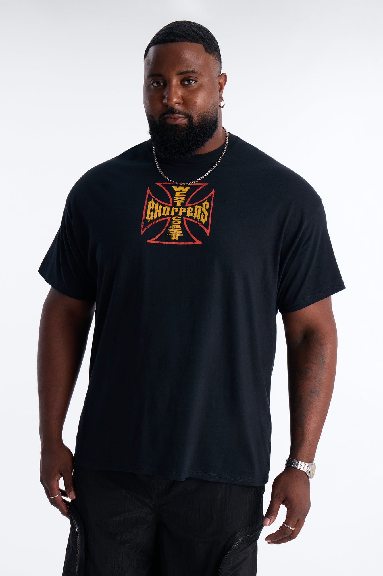 West Coast Choppers Cobra Puff Print Short Sleeve Tee - Black Fashion Nova