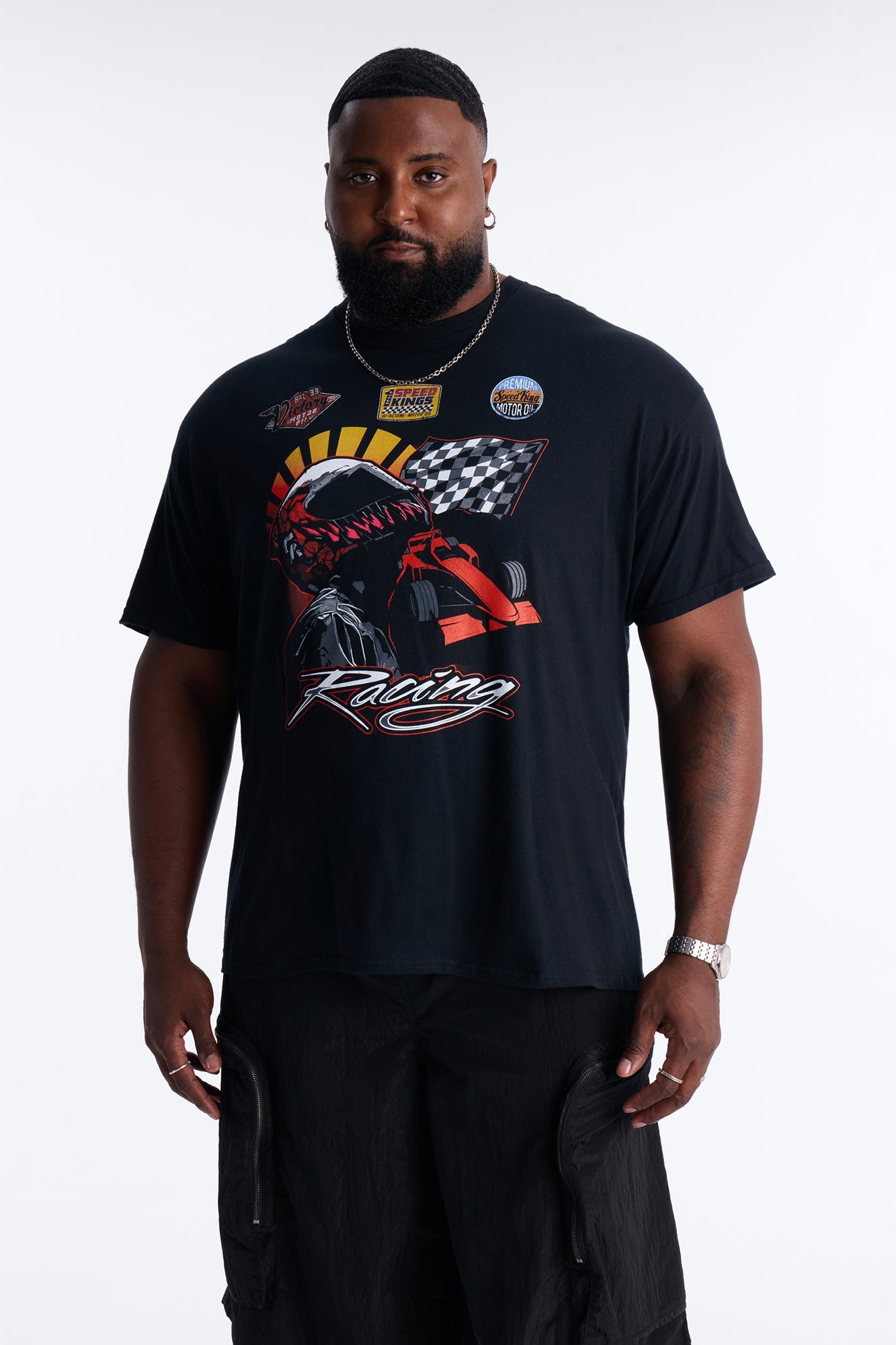 Pure Speed Racing Short Sleeve Tee - Black Fashion Nova