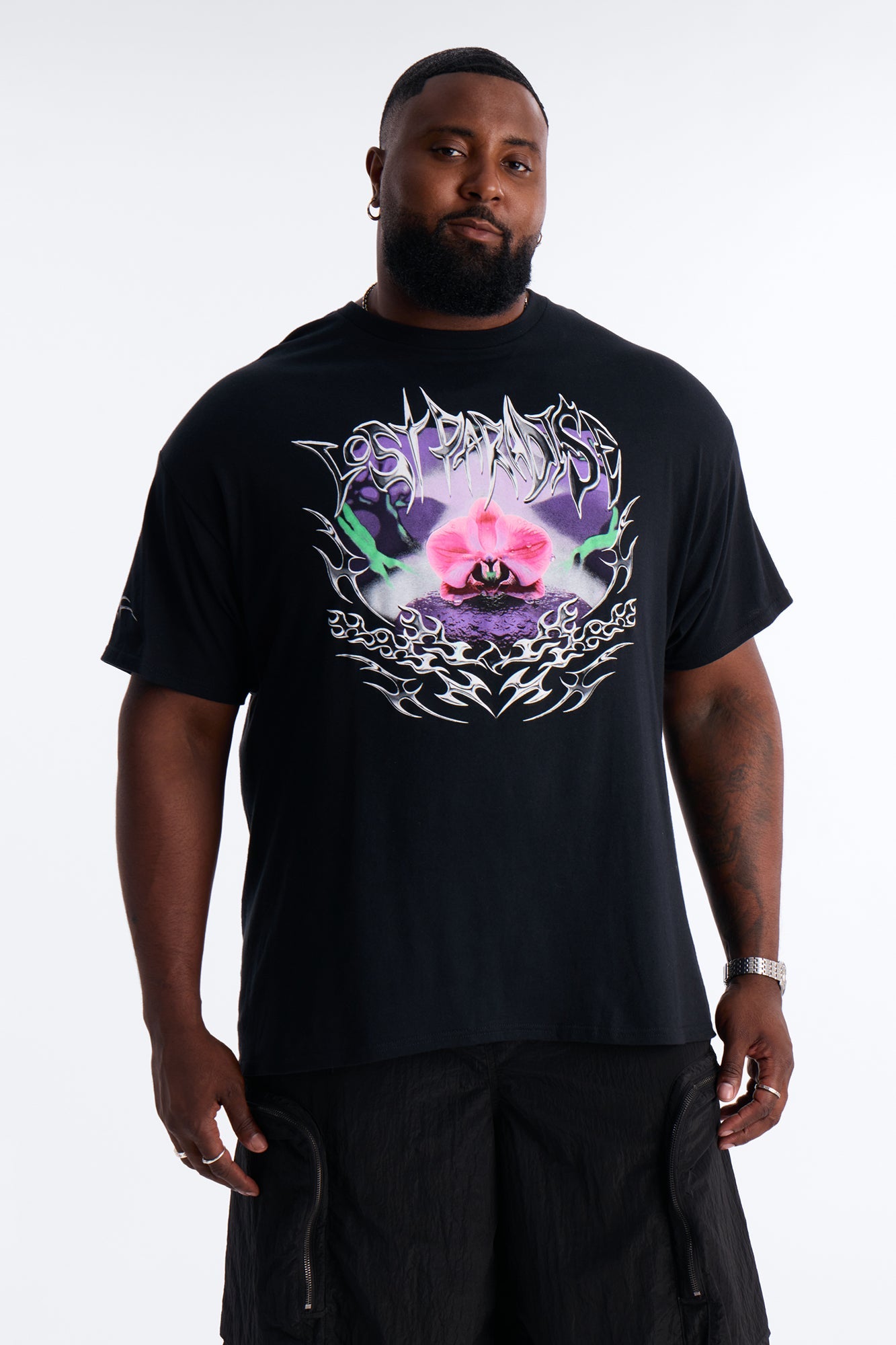 Lost Paradise Bloom Short Sleeve Tee - Black Fashion Nova