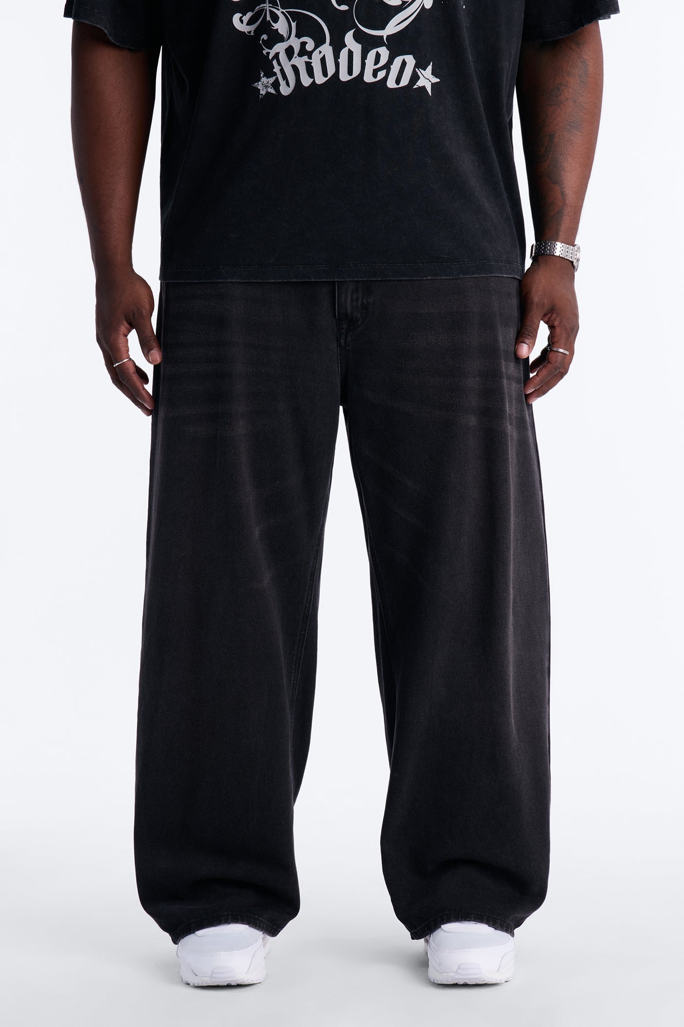 Essential Baggy Rigid Jean - Black Wash Fashion Nova