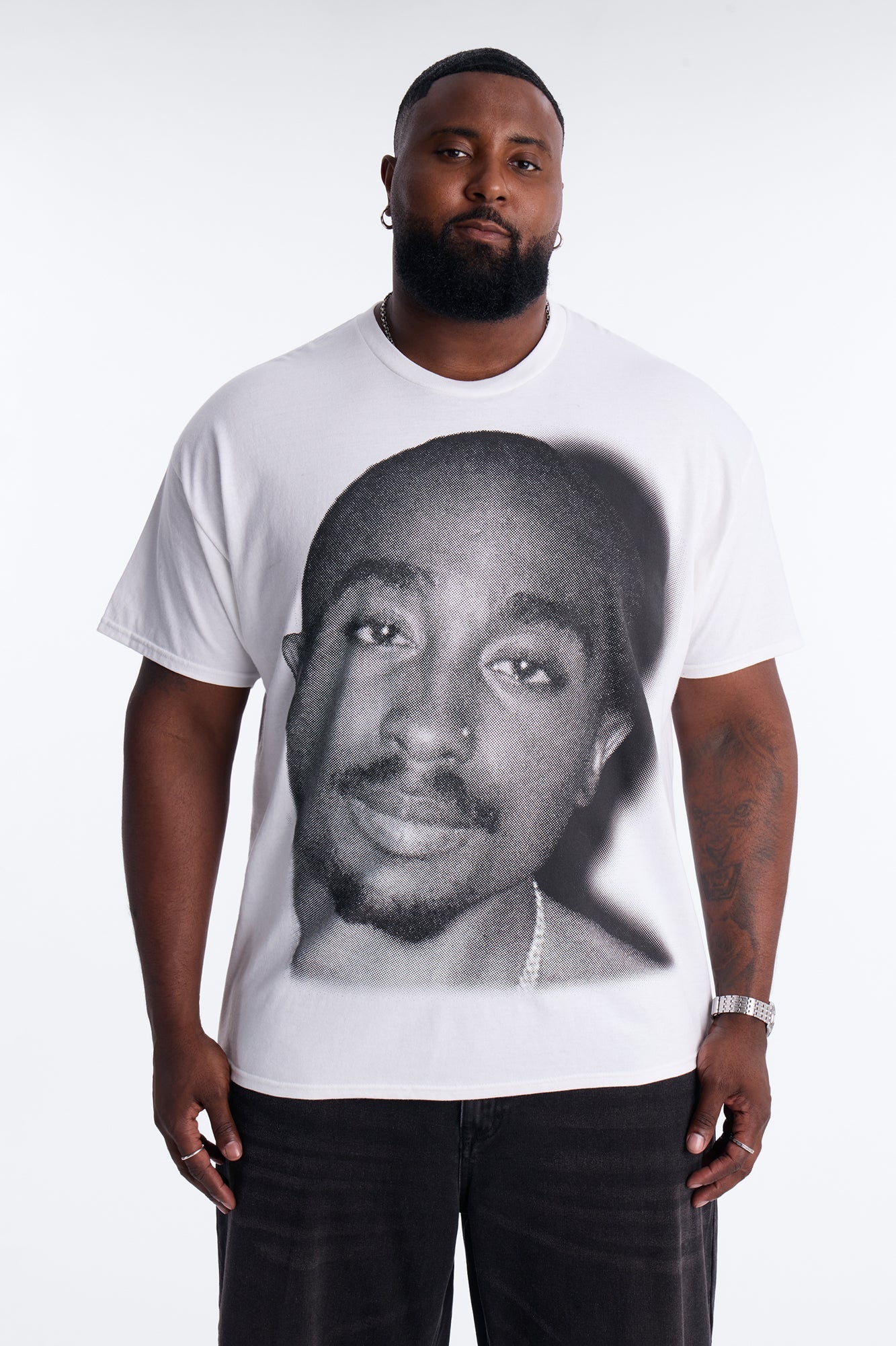 2pac All Eyez On Me Forever Short Sleeve Tee - White Fashion Nova