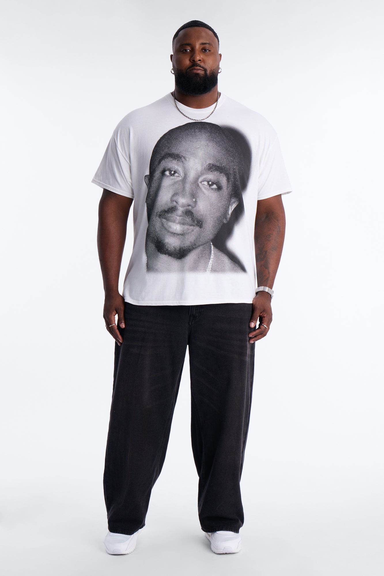 2pac All Eyez On Me Forever Short Sleeve Tee - White Fashion Nova