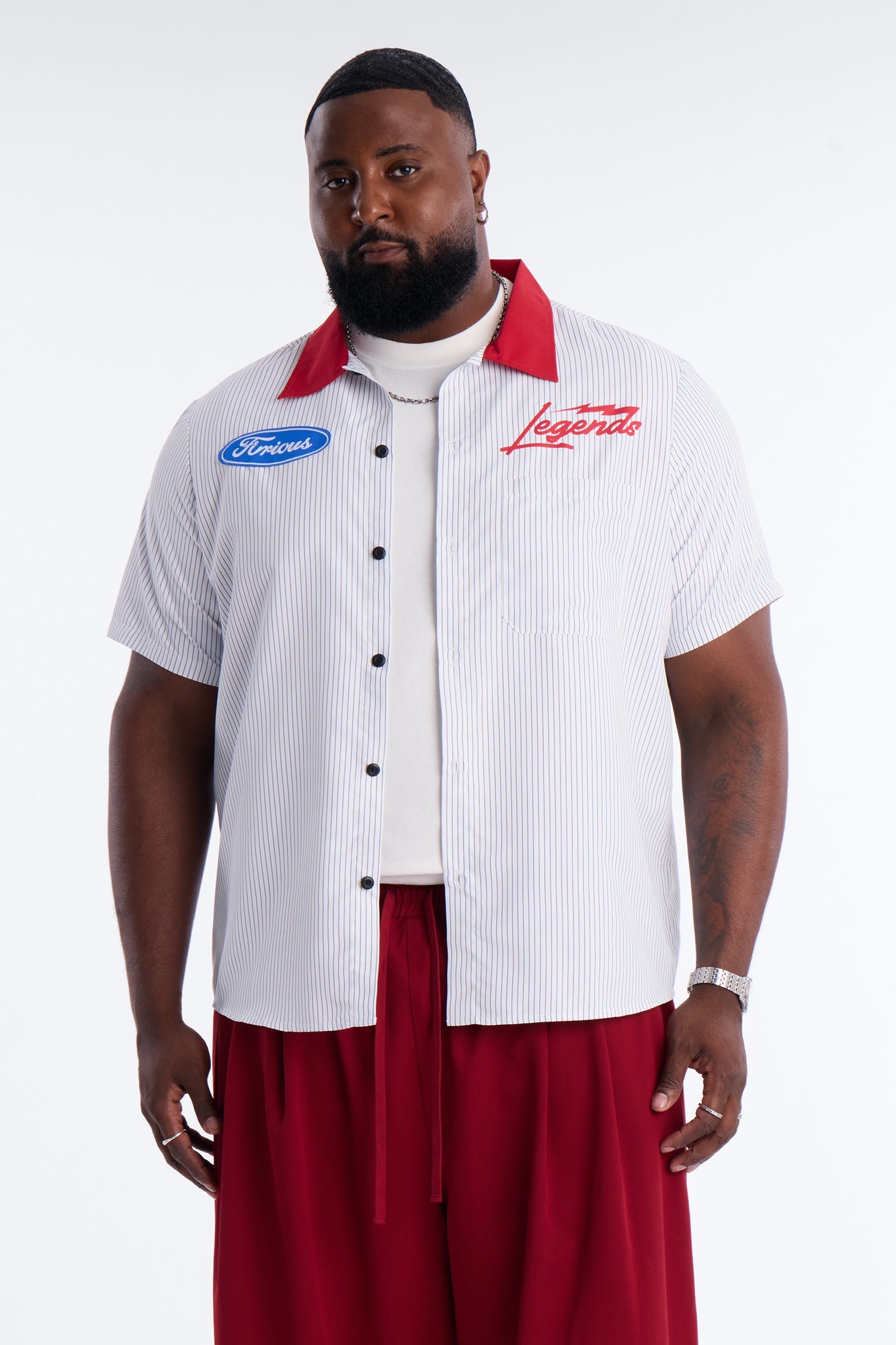 Cash Only Striped Button Up Shirt - White Fashion Nova