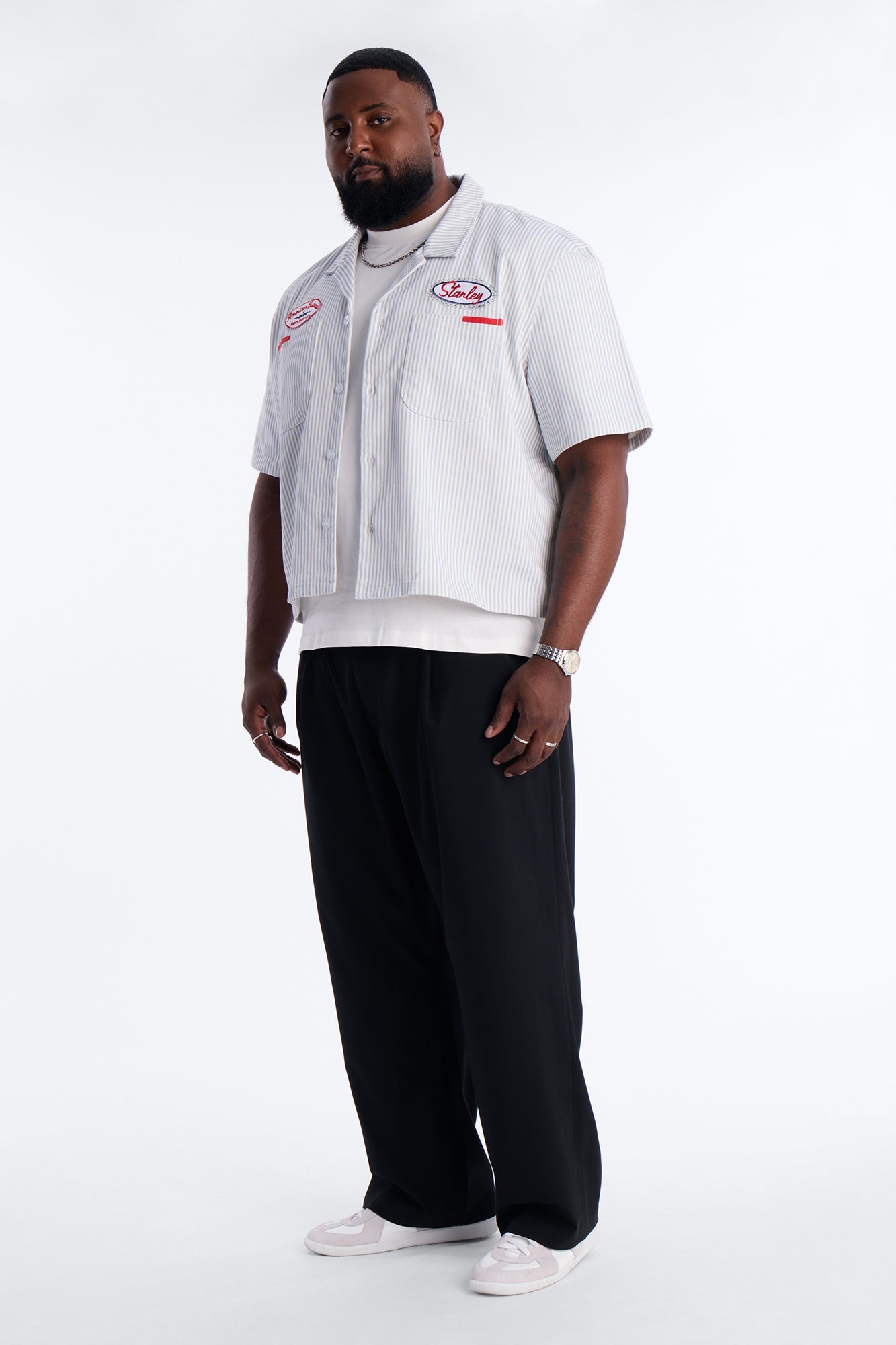 Cropped Tune Up Mechanic Shirt - Blue Fashion Nova