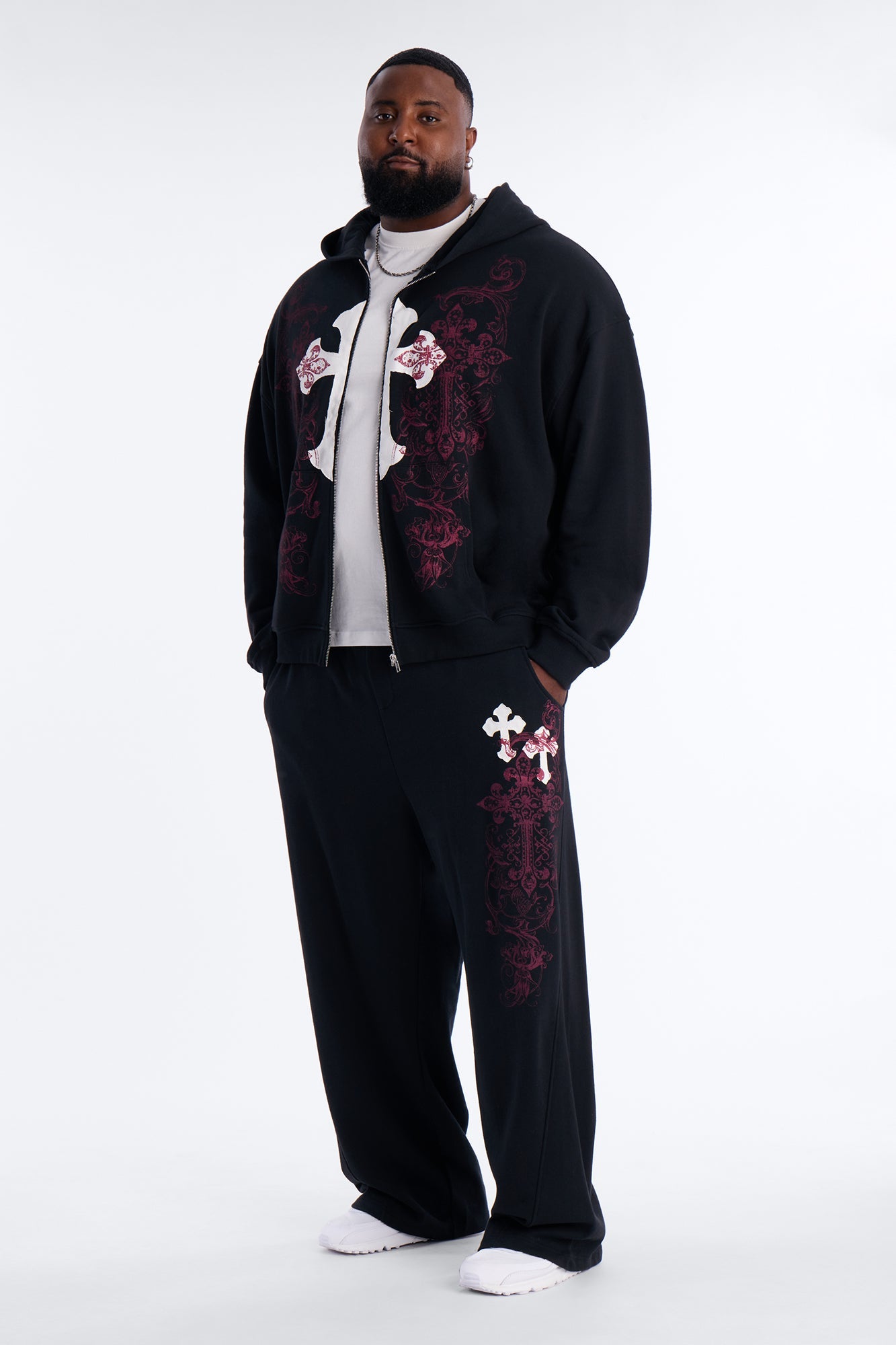 Pick Up Your Cross Patch Sweatpants - Black Fashion Nova