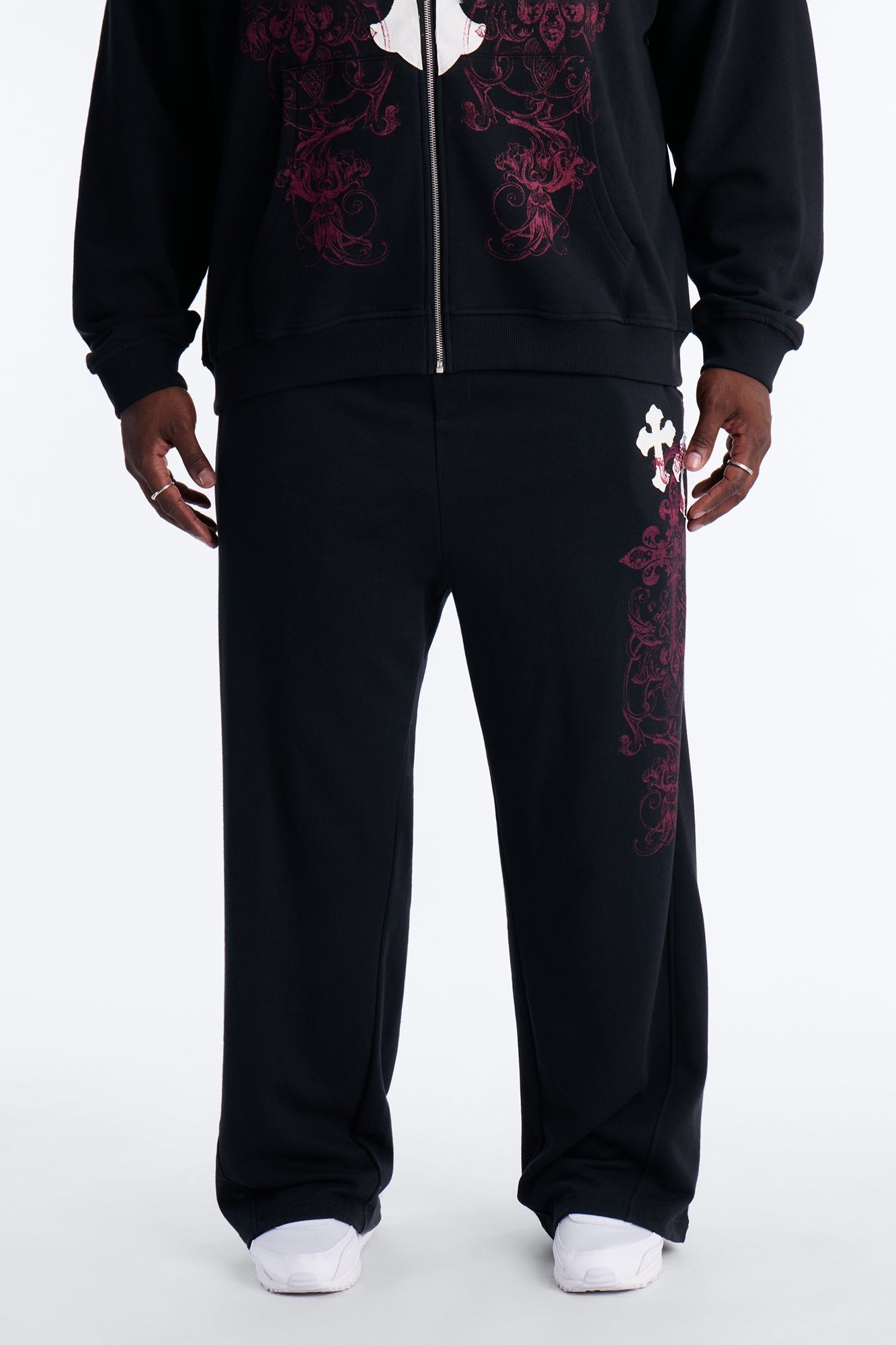Pick Up Your Cross Patch Sweatpants - Black Fashion Nova