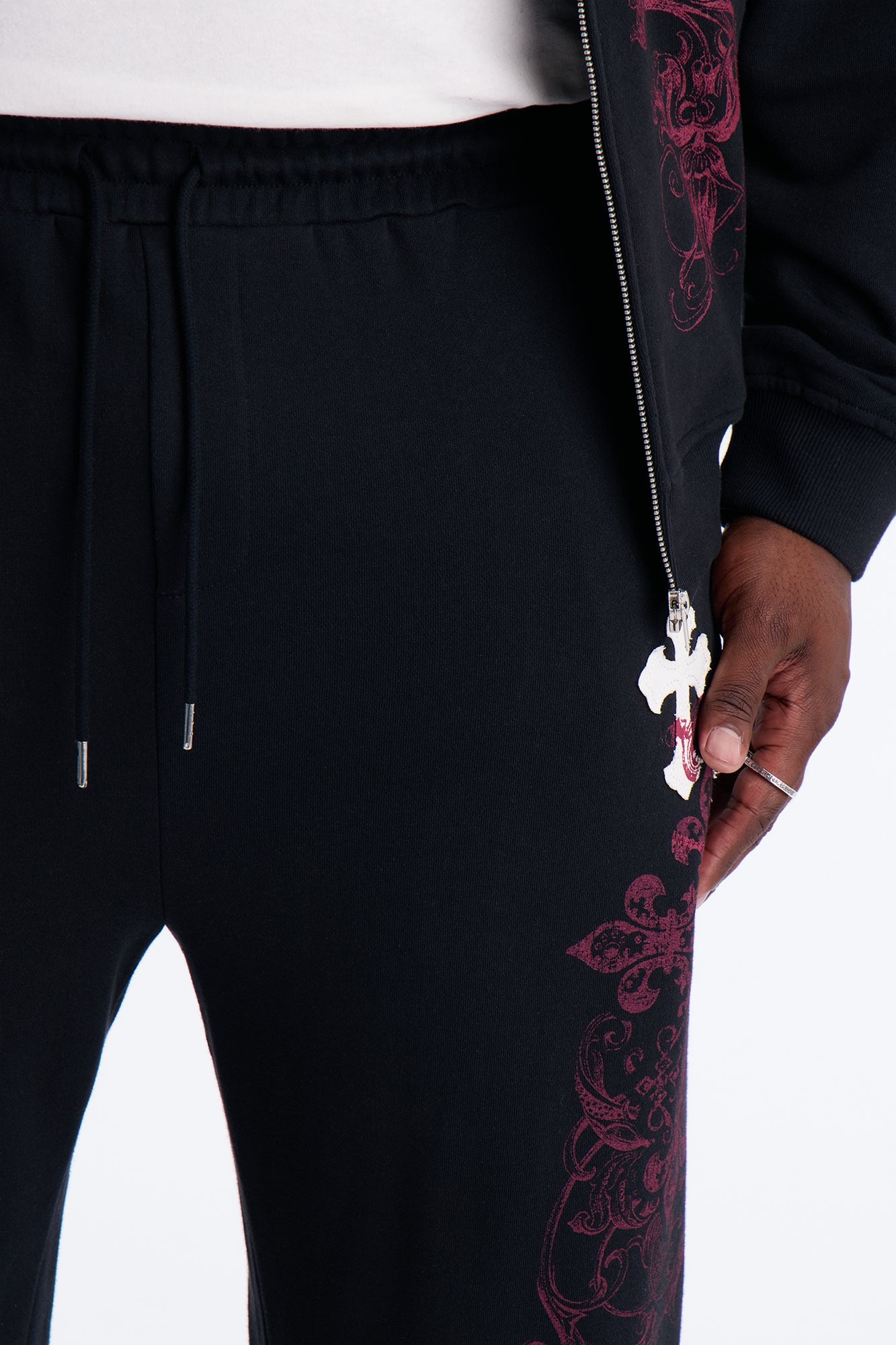 Pick Up Your Cross Patch Sweatpants - Black Fashion Nova