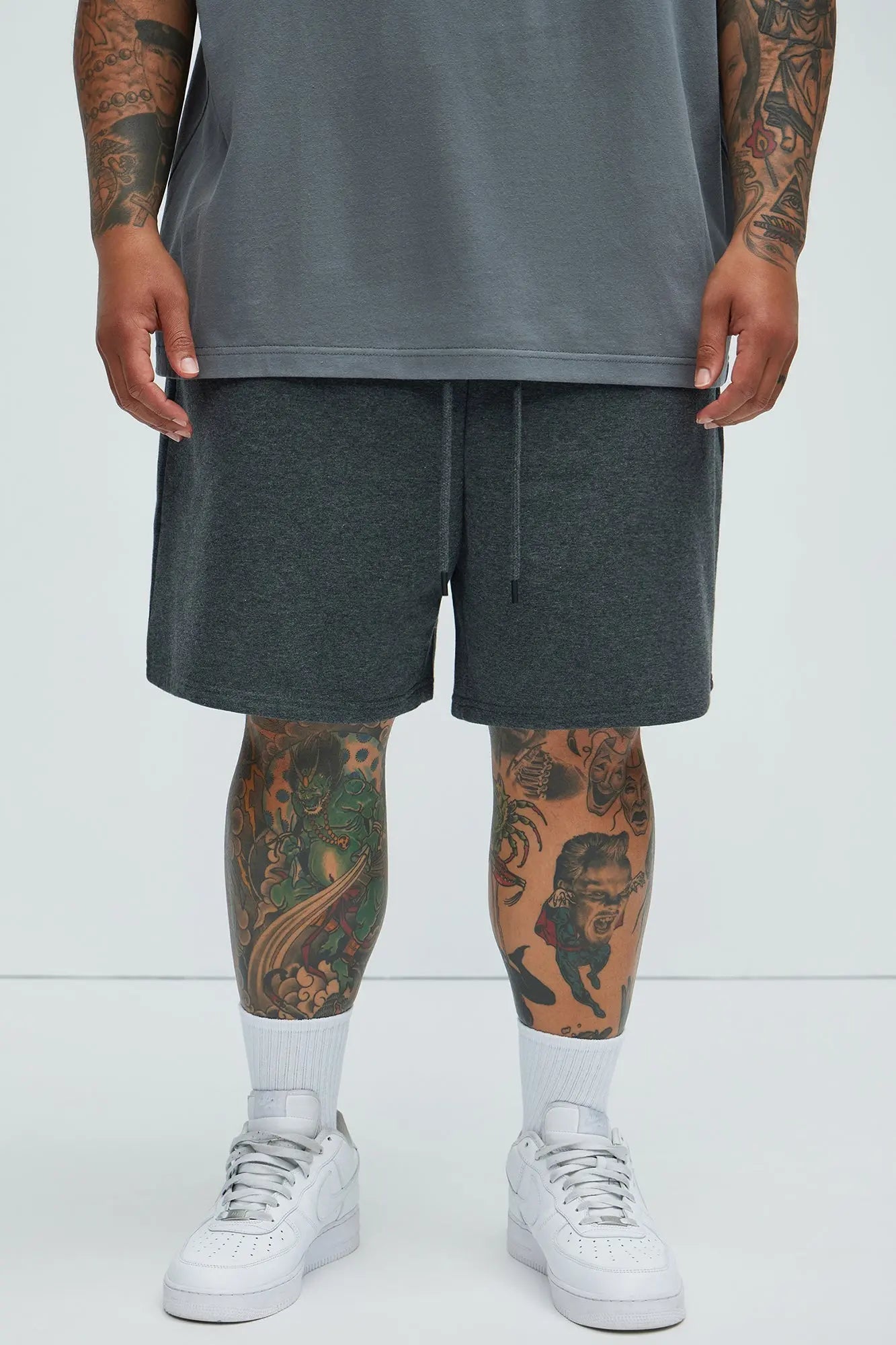 Tyson Sweatshort - Charcoal Fashion Nova