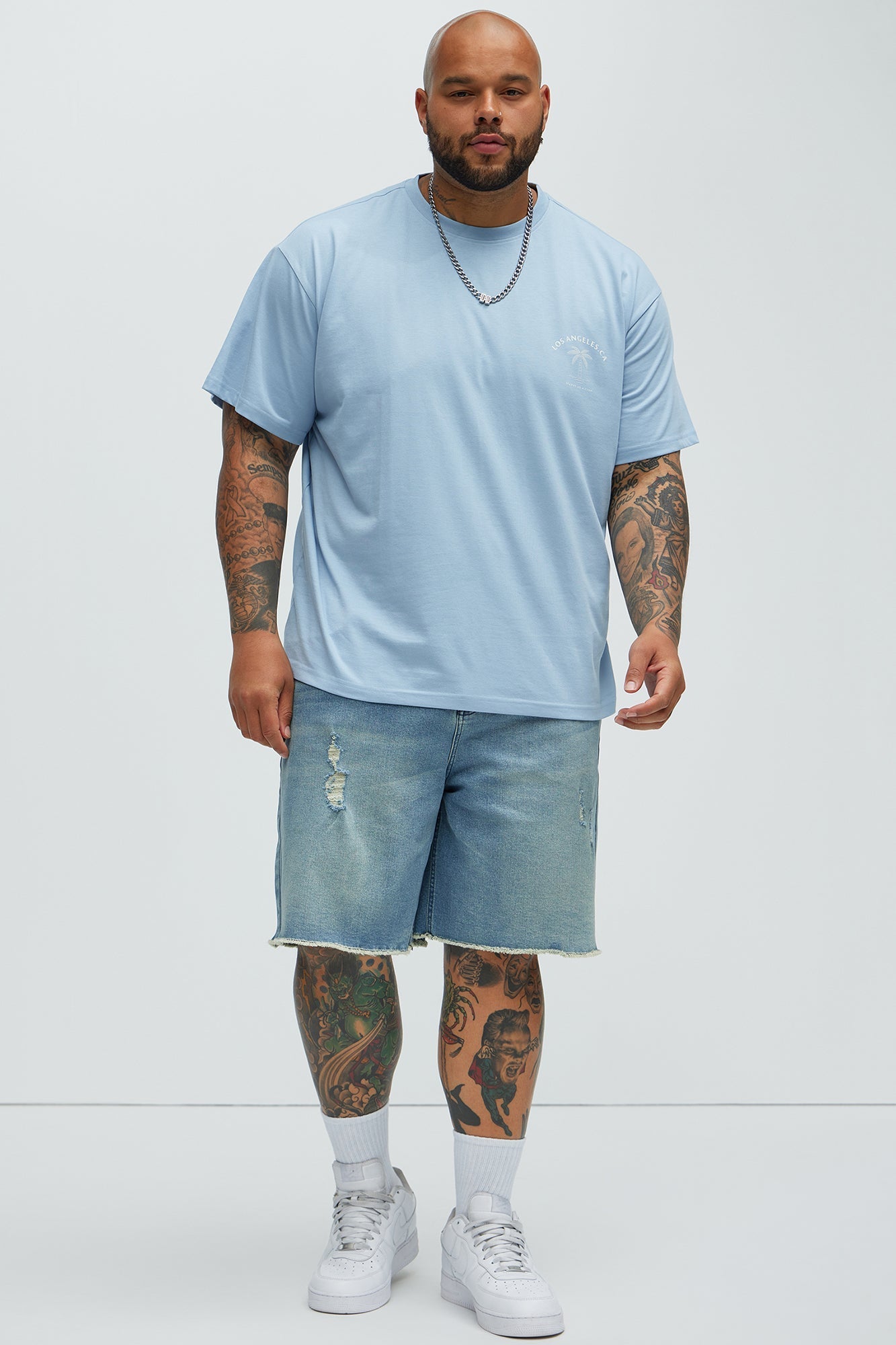 Lounge Relaxed Denim Shorts - Medium Blue Wash Fashion Nova