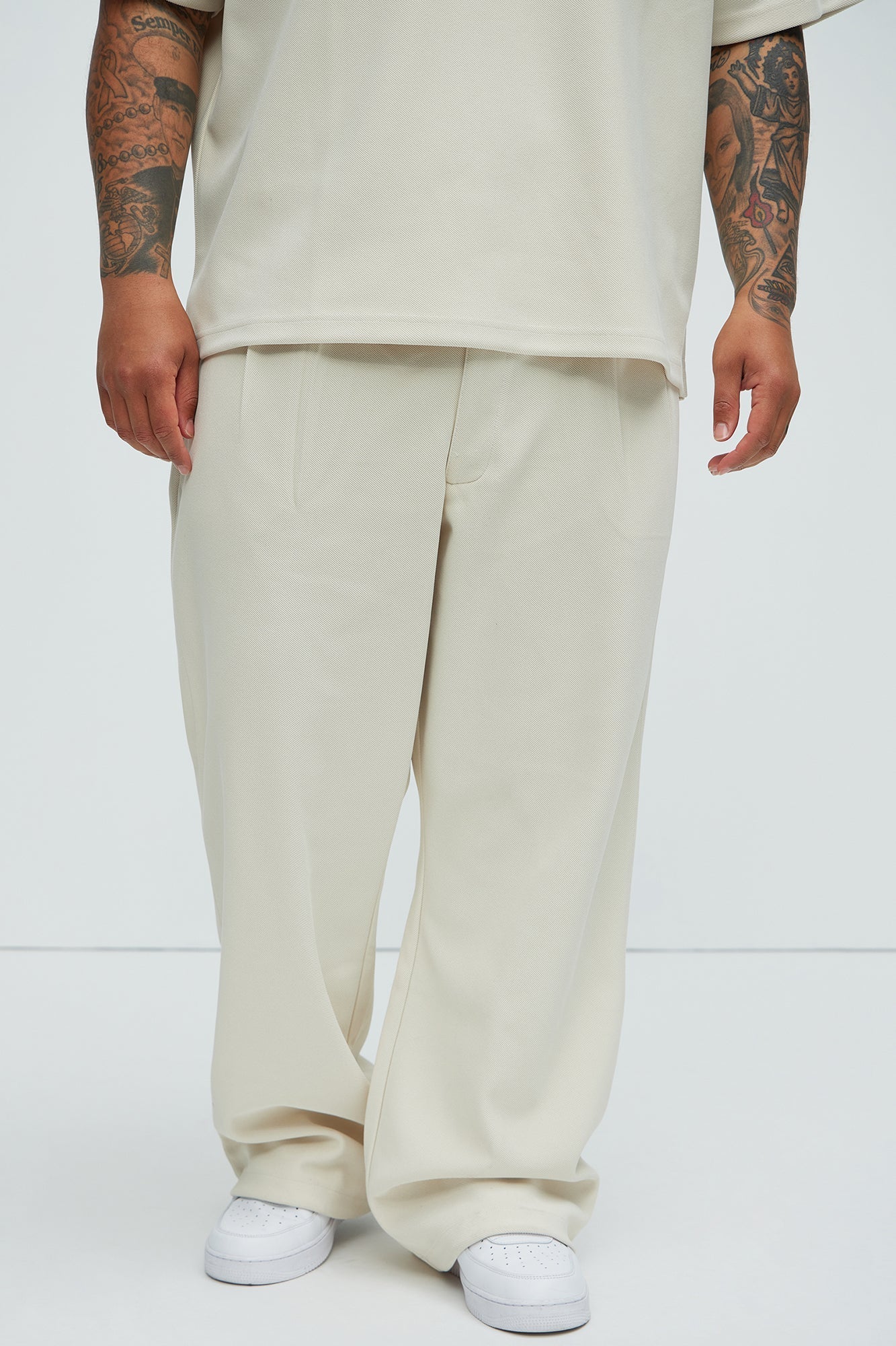 Turner Relaxed Trouser Pants - Cream Fashion Nova