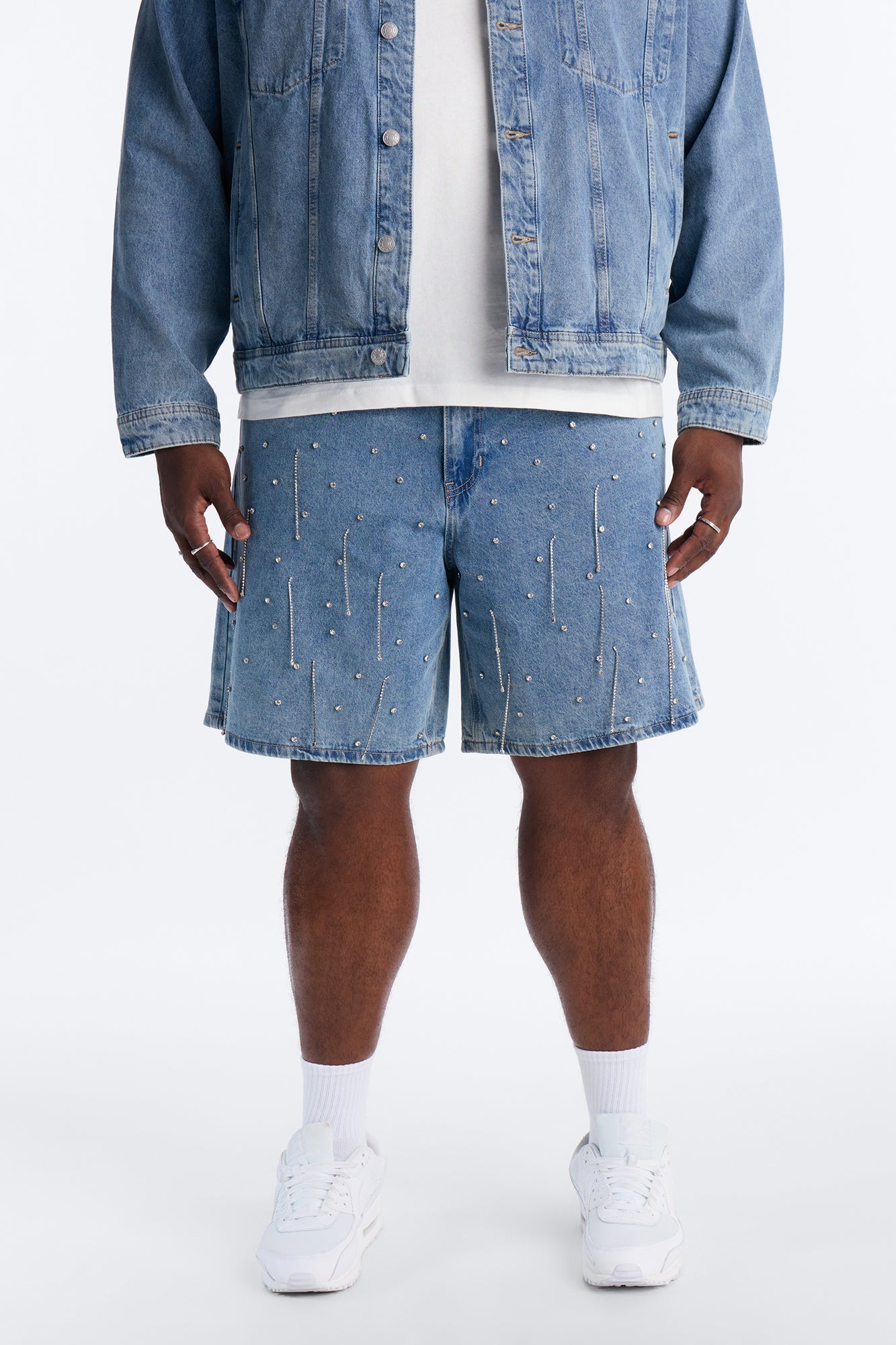 Relaxed Street Ice Denim Short - Light Wash Fashion Nova