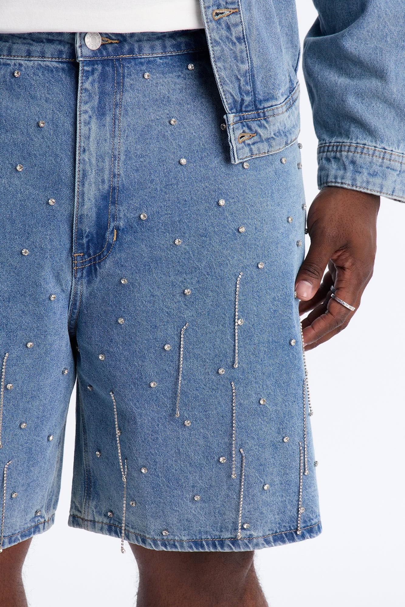 Relaxed Street Ice Denim Short - Light Wash Fashion Nova