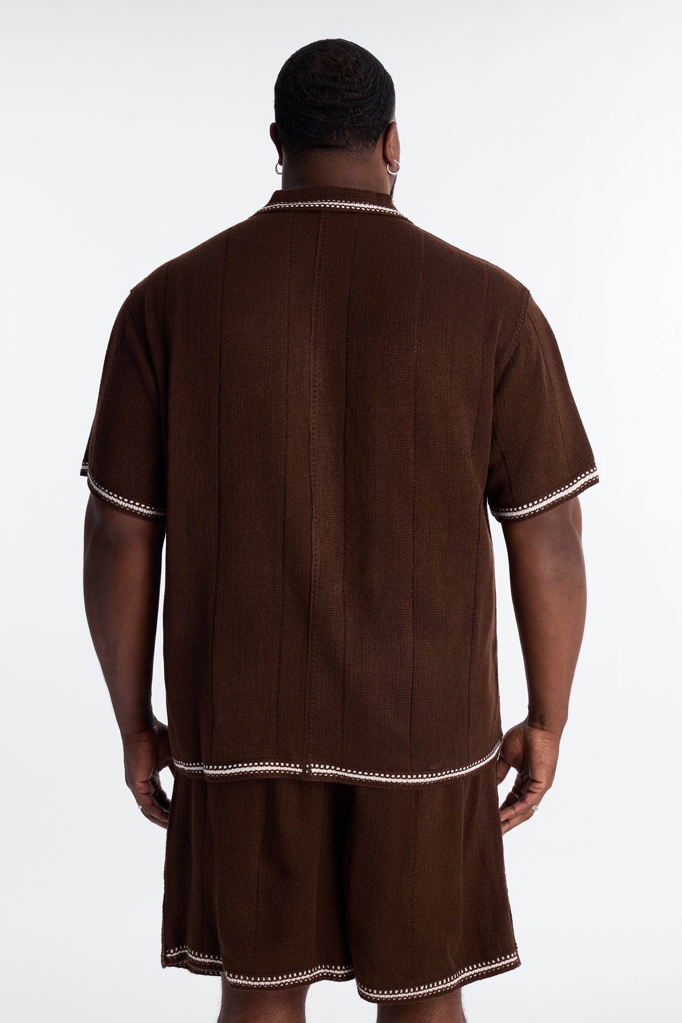 Lido Isle Crochet Button Up Shirt - Brown Fashion Nova