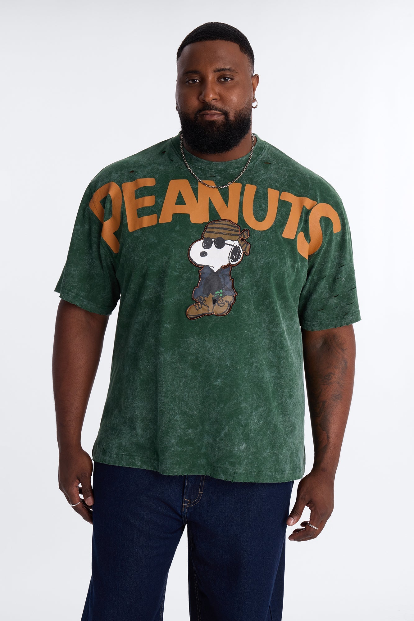 Peanuts Cool Vibes Graphic Short Sleeve Tee - Hunter Green Fashion Nova