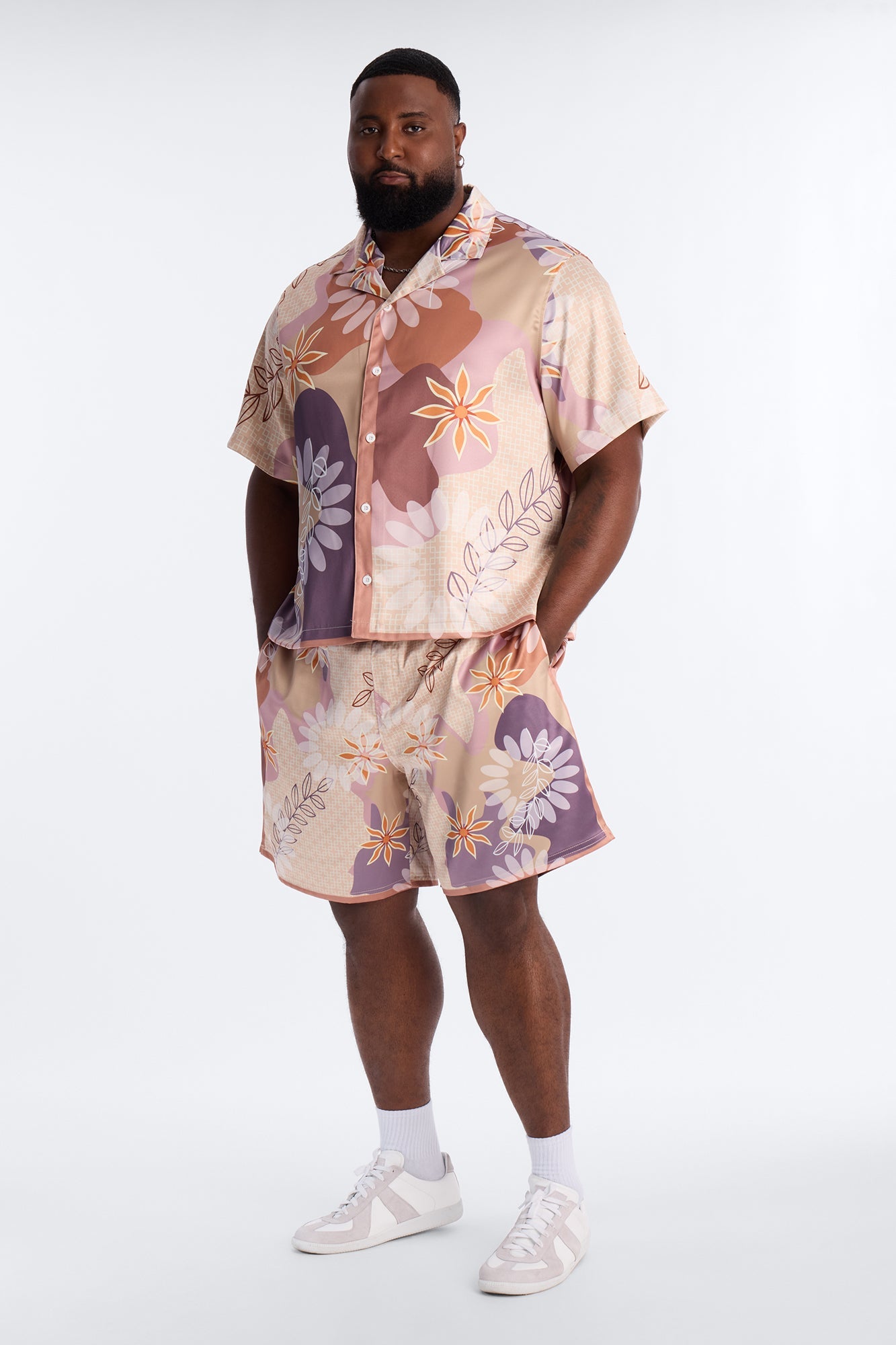 Relaxed Palm Bloom Short - Pink Fashion Nova