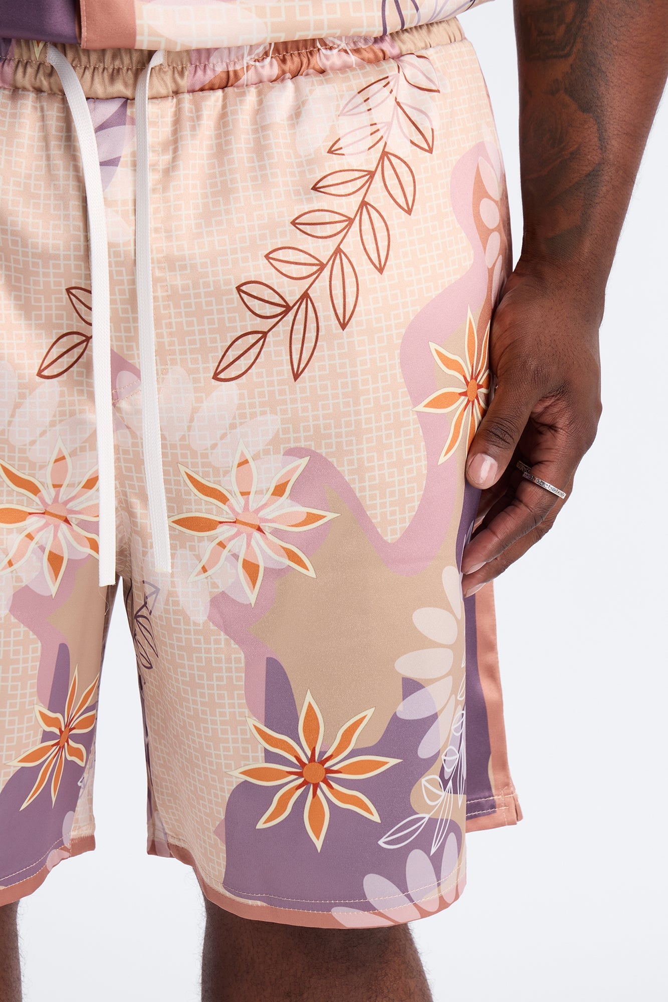 Relaxed Palm Bloom Short - Pink Fashion Nova