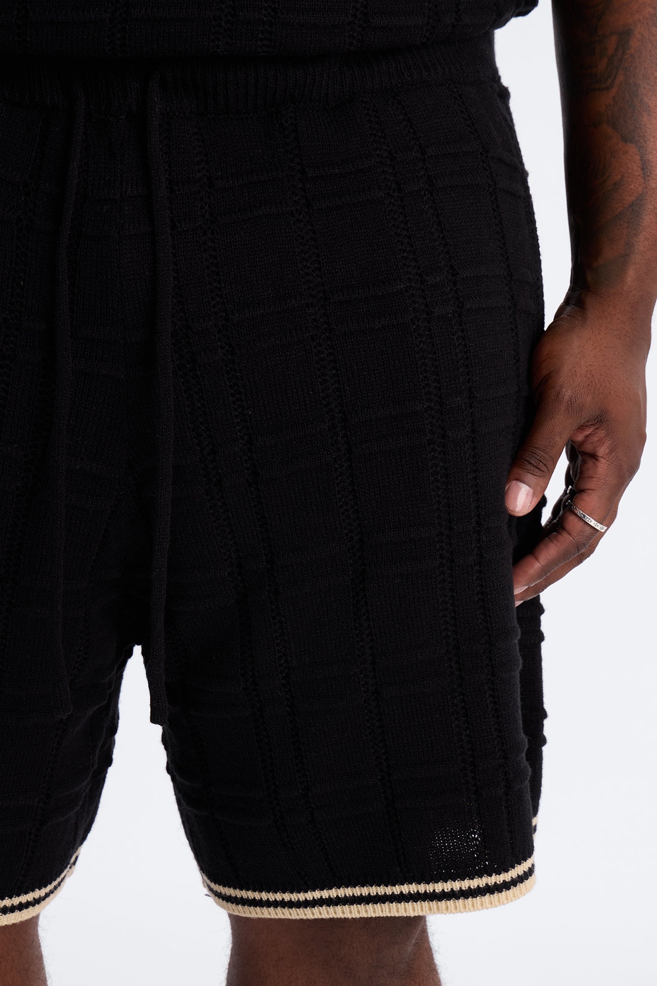 Relaxed Riviera Knit Short - Black Fashion Nova