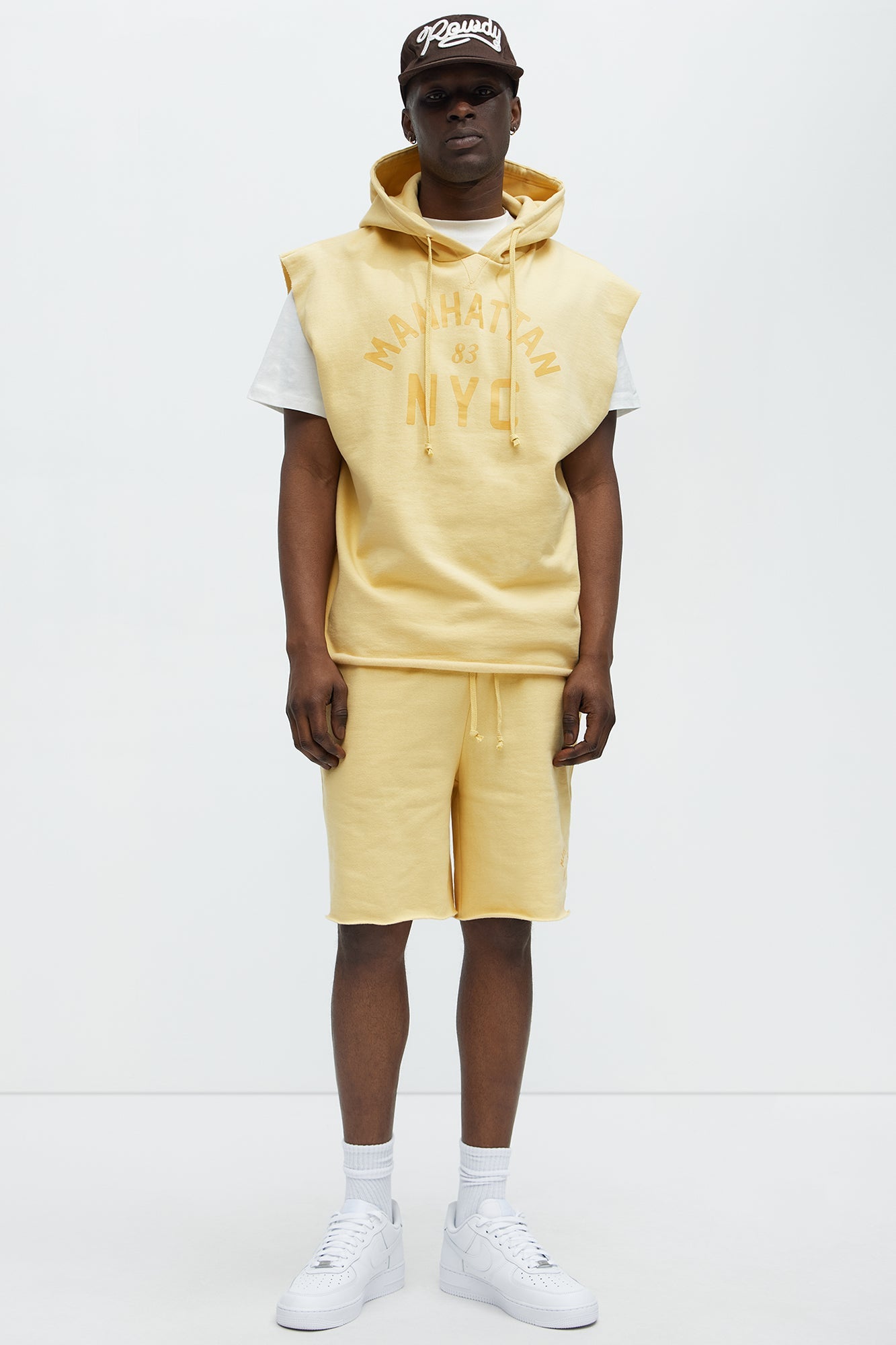 Manhattan Sleeveless Hoodie - Yellow Fashion Nova