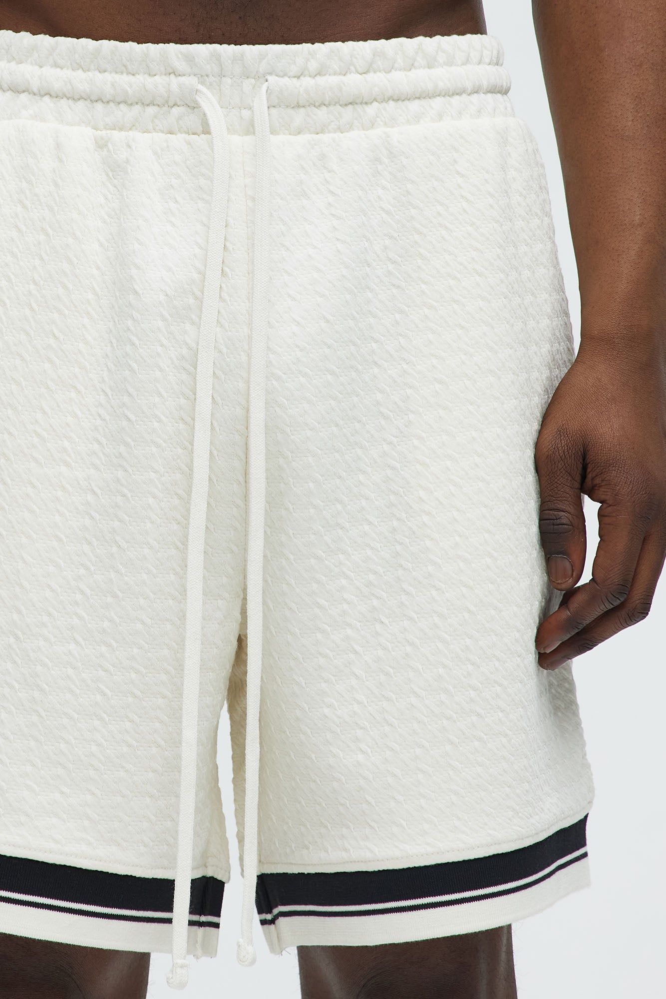 Princeton Textured Shorts - Cream Fashion Nova