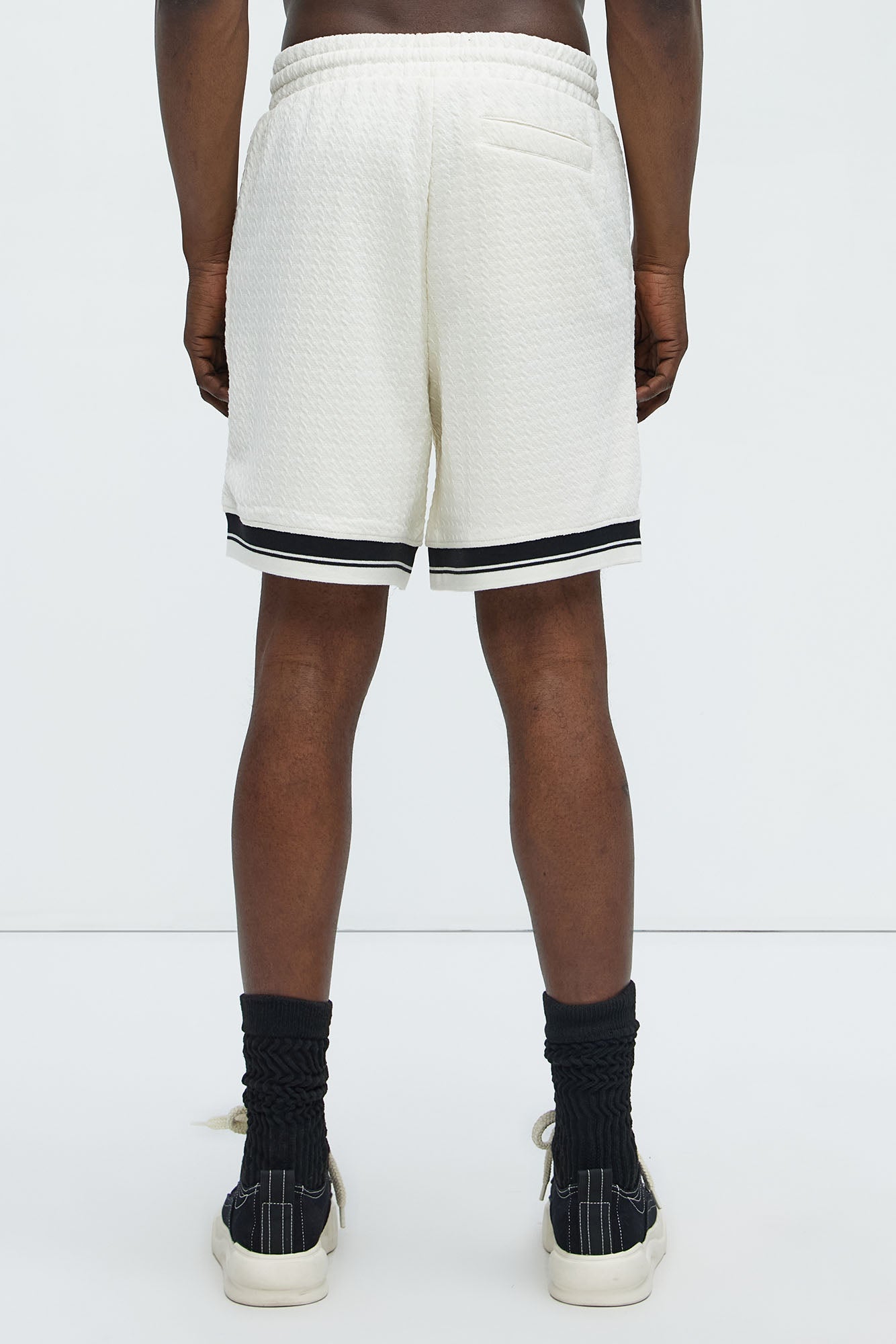 Princeton Textured Shorts - Cream Fashion Nova