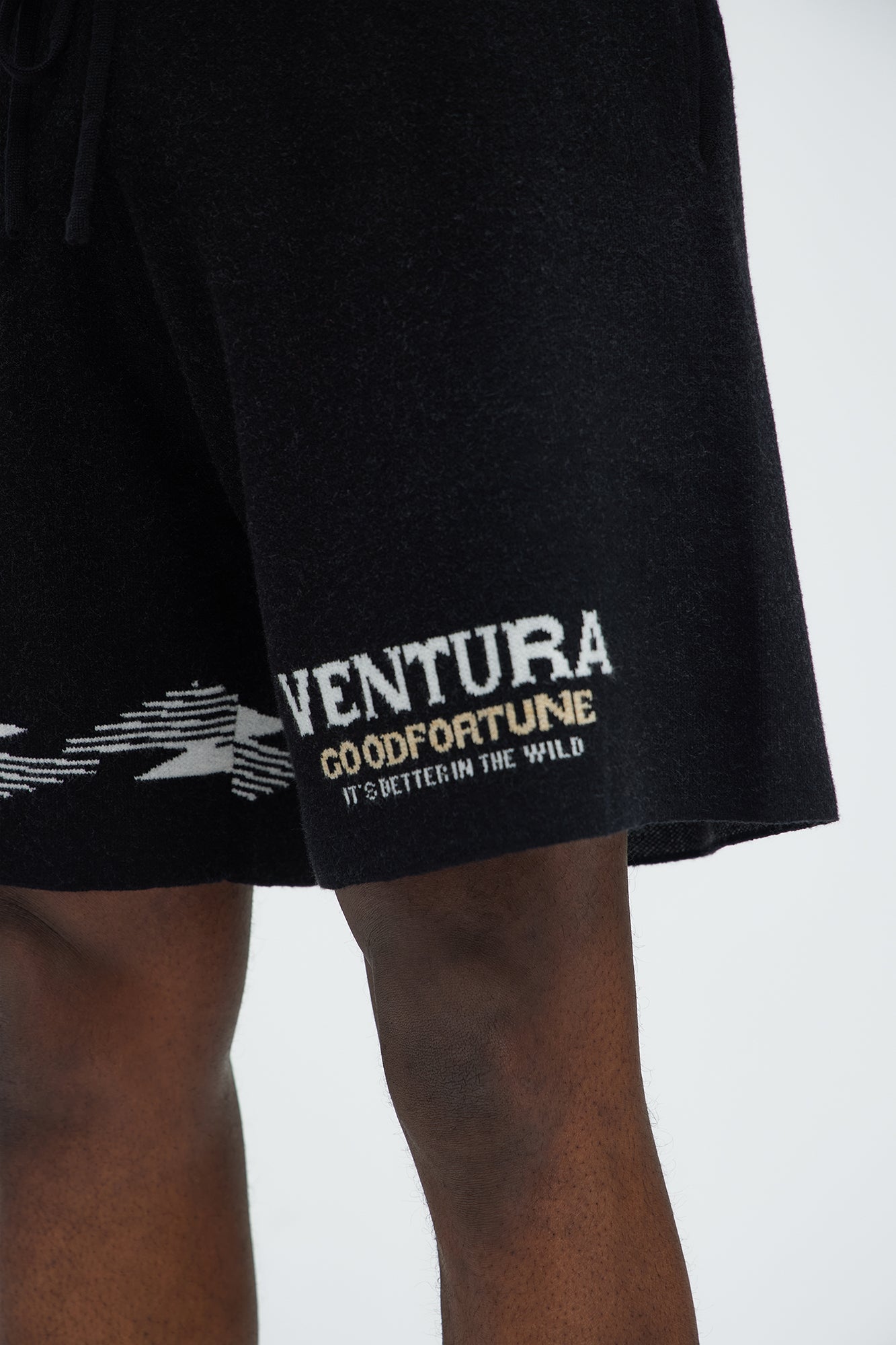 Dragon Palm Knitted Relaxed Shorts - Black/combo Fashion Nova