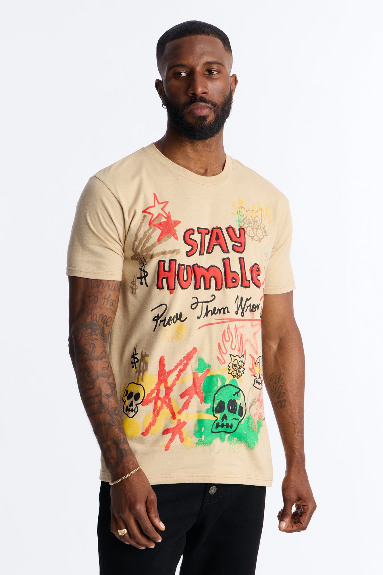 Prove Them Wrong Puff Print Short Sleeve Tee - Taupe Fashion Nova