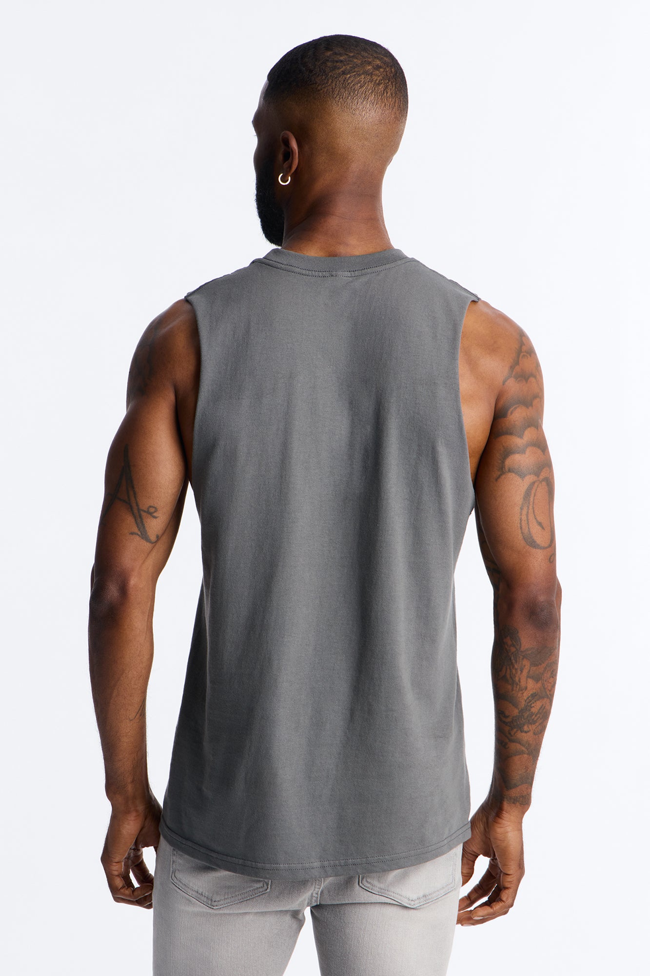 Hustler Never Not Winning Muscle Tee - Charcoal Fashion Nova