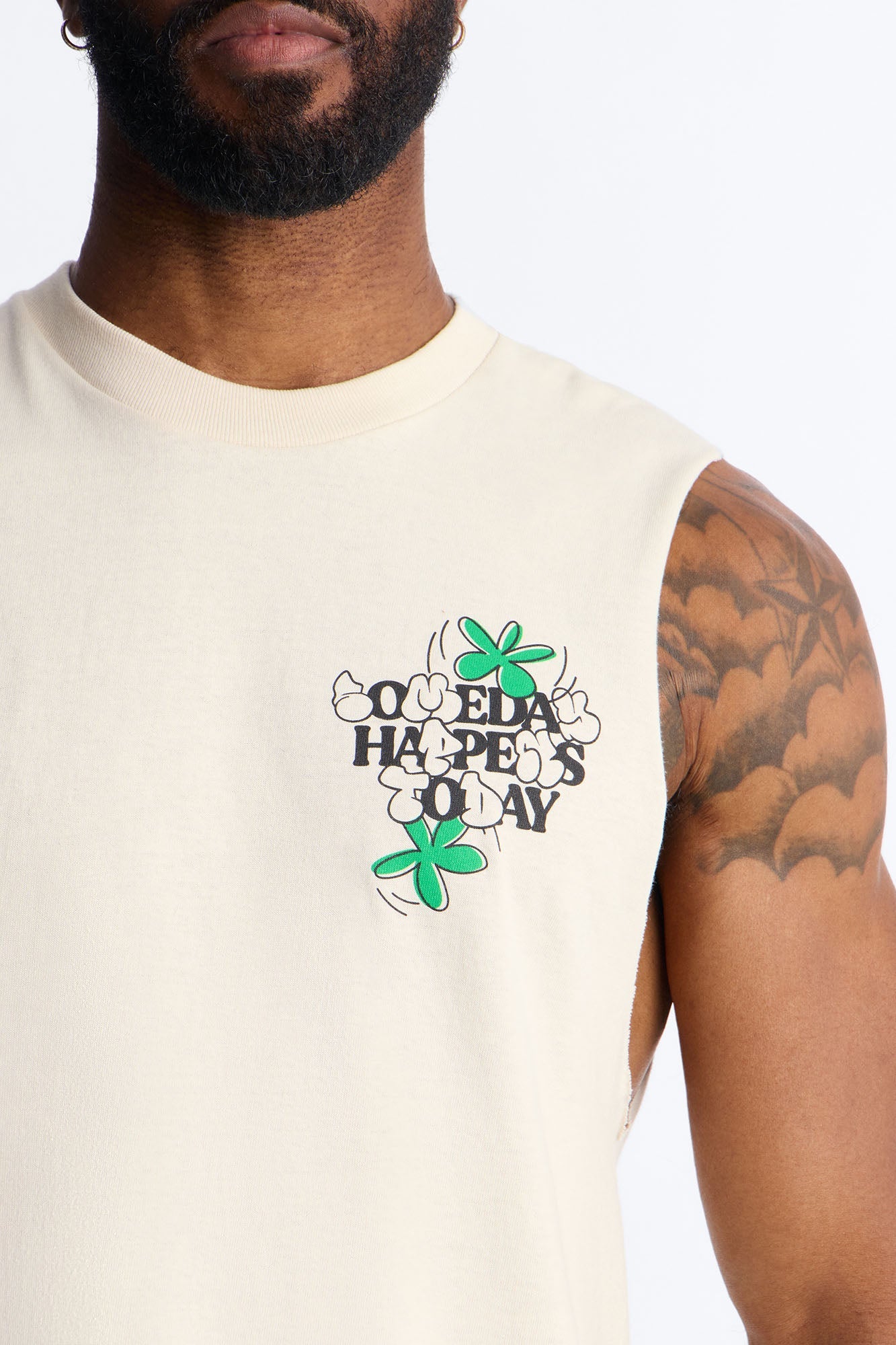 Someday Happens Today Muscle Tee - Cream Fashion Nova