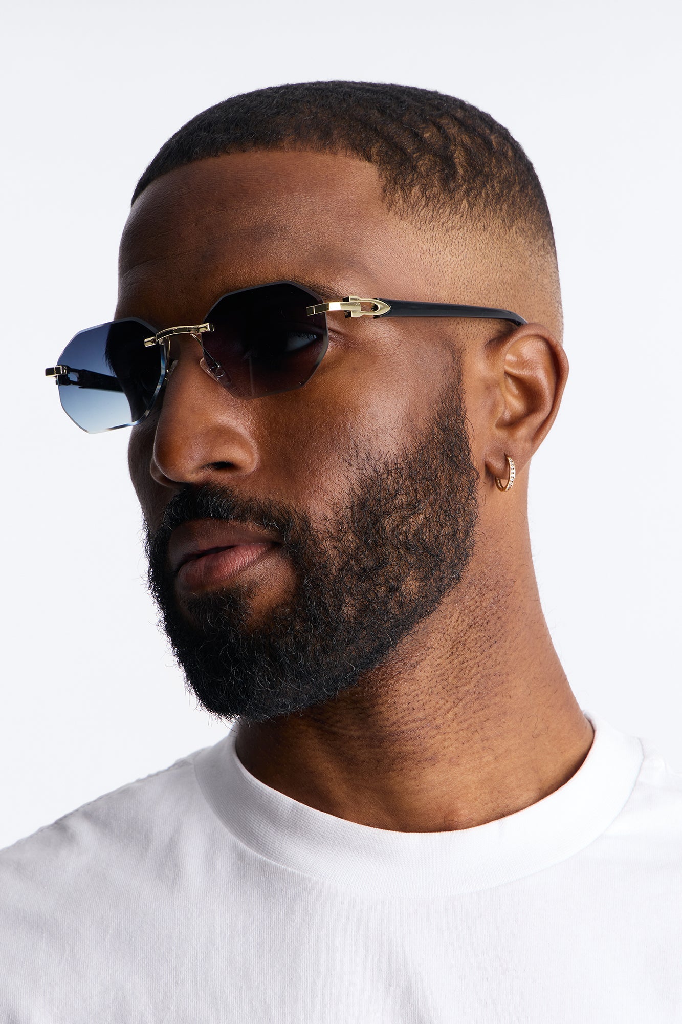 Only If Geometric Frameless Sunglasses - Black/combo Fashion Nova