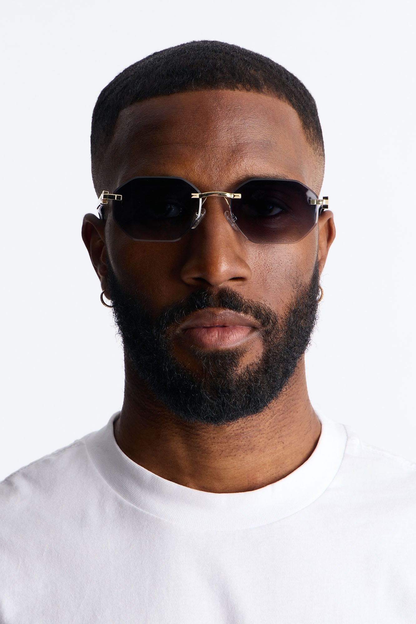 Only If Geometric Frameless Sunglasses - Black/combo Fashion Nova