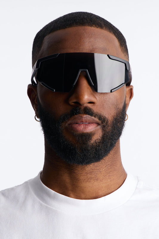 Striving Forward Sport Wrap Sunglasses - Black/Grey Fashion Nova
